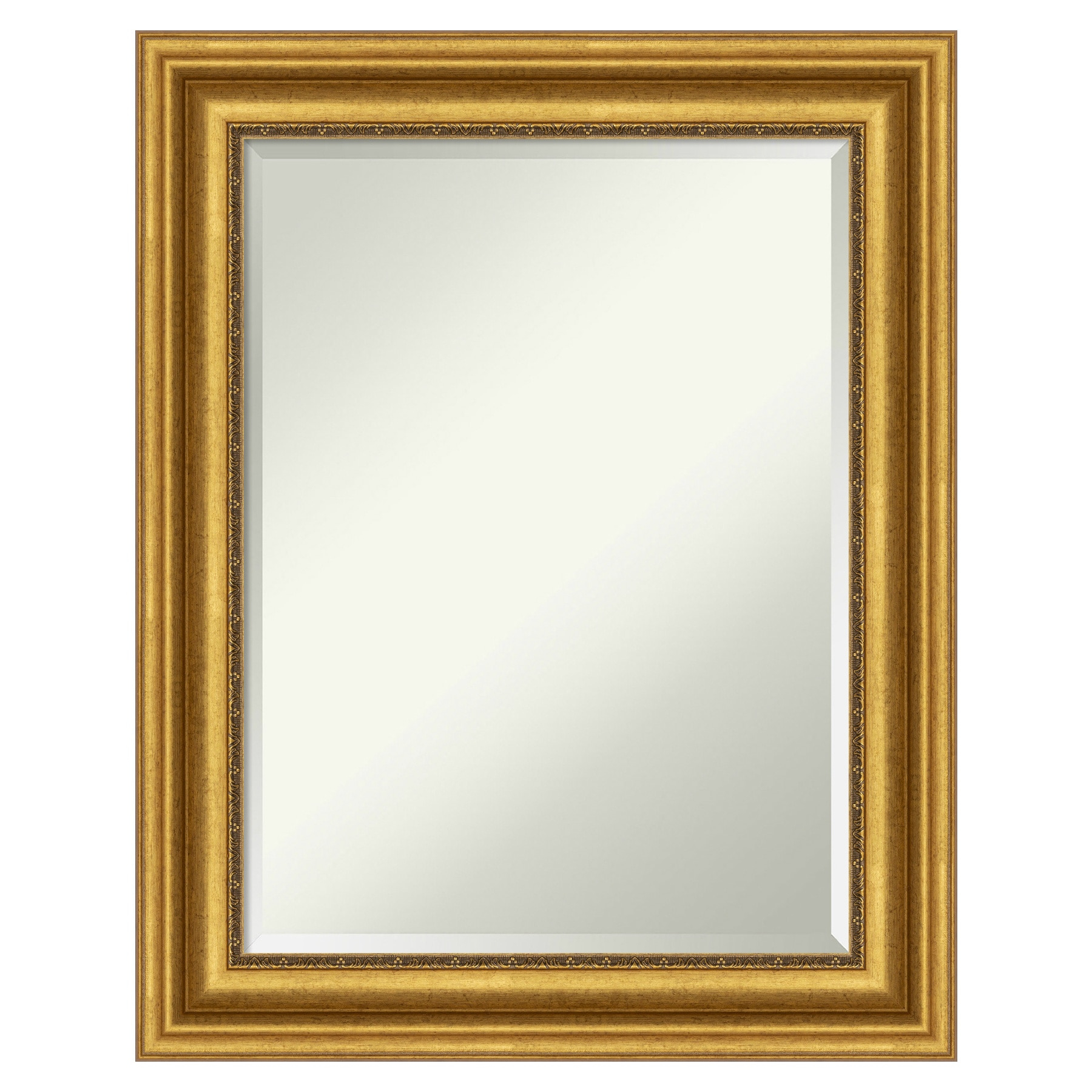 Amanti Art Parlor 23.75-in x 29.75-in Framed Rectangle Bathroom Vanity Mirror ( Antique Gold )