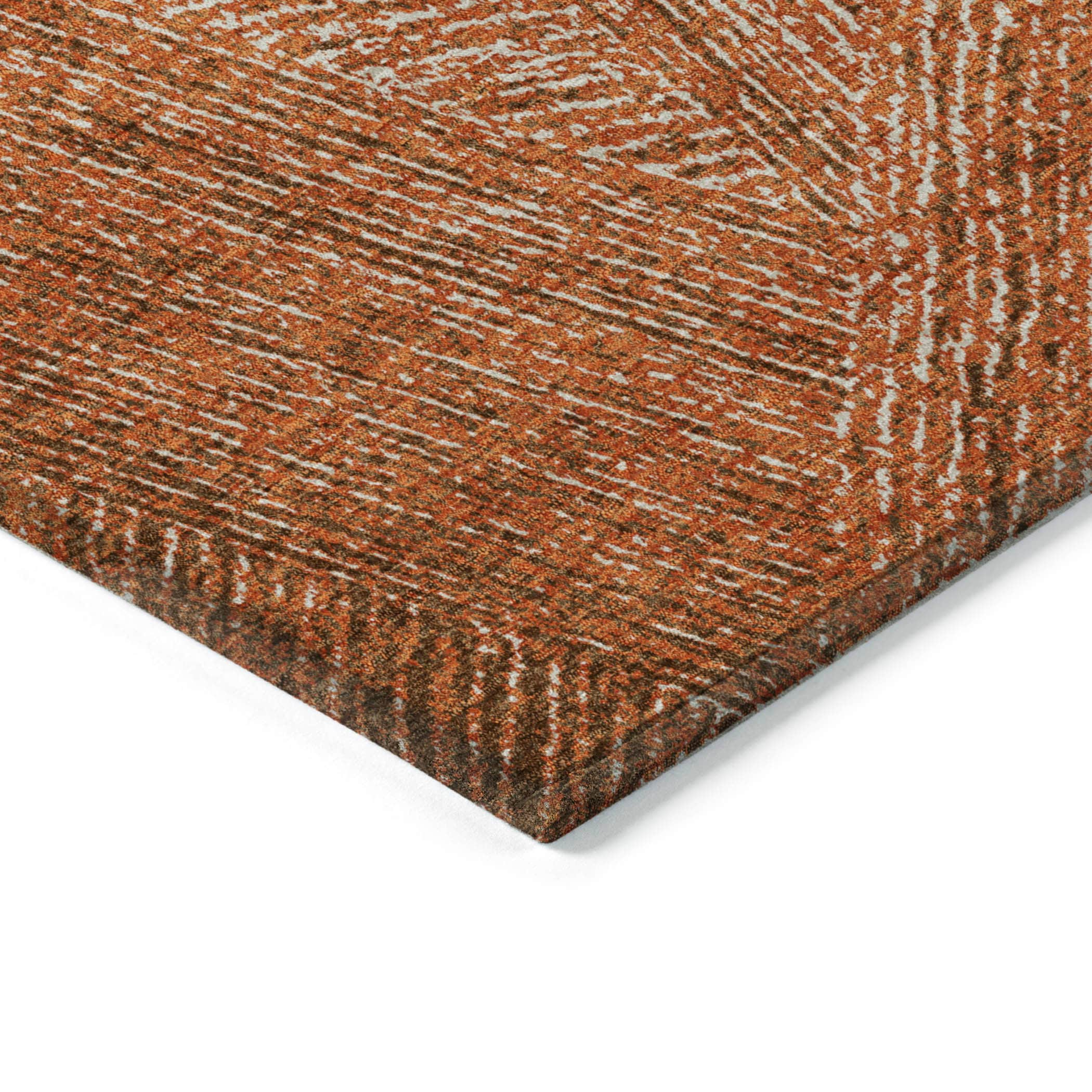 Addison Copper Rectangular Machine Washable Synthetic Rug