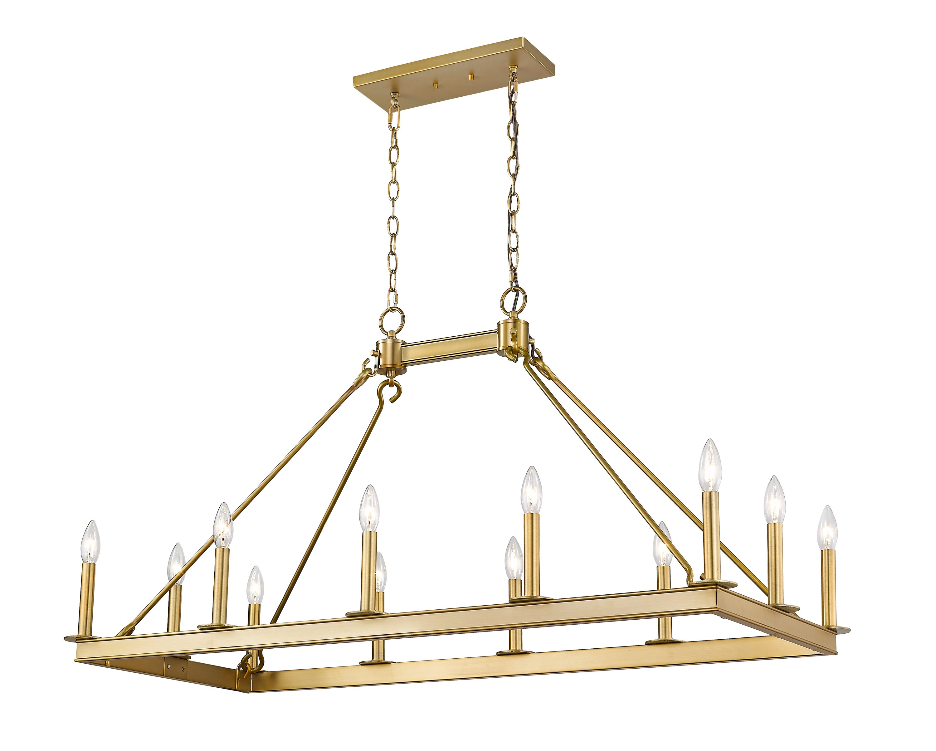 12 Light Island/Billiard In Linear Style 20 Inches Wide By 25 Inches High-Olde Brass Finish Z-Lite 482-12L-Obr