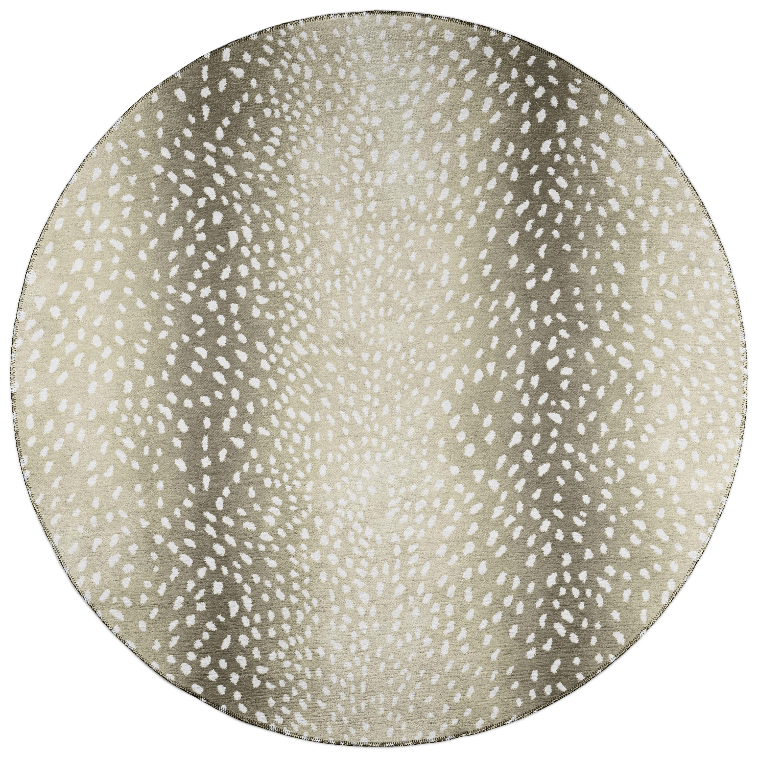 Addison Rugs Indoor/ Outdoor Addison Safari Gazelle Animal Print Washable Area Rug 8' x 8' - Fawn