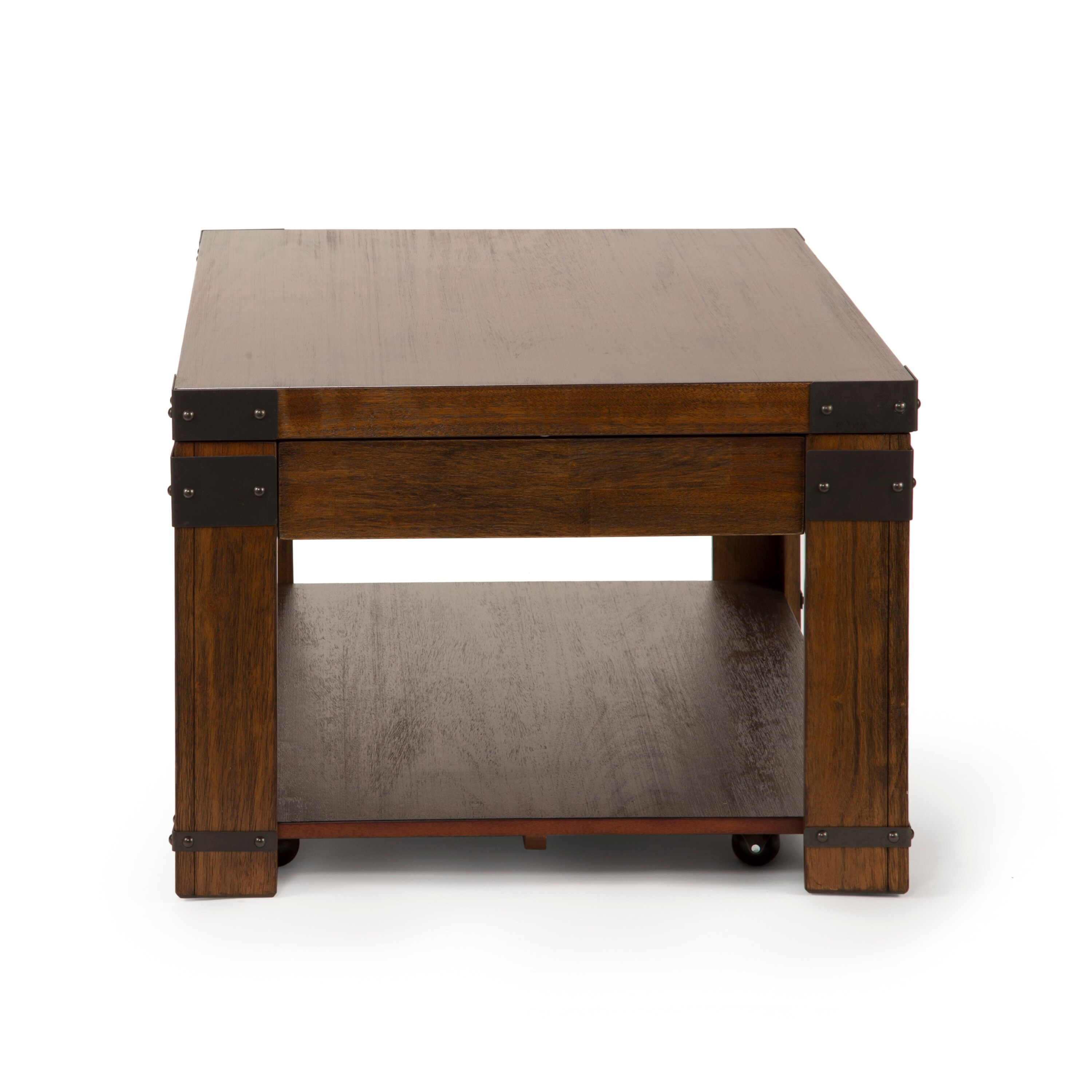Steve Silver Arusha Indoor Rustic Rectangle Lift Top Coffee Table with Shelf, Brown