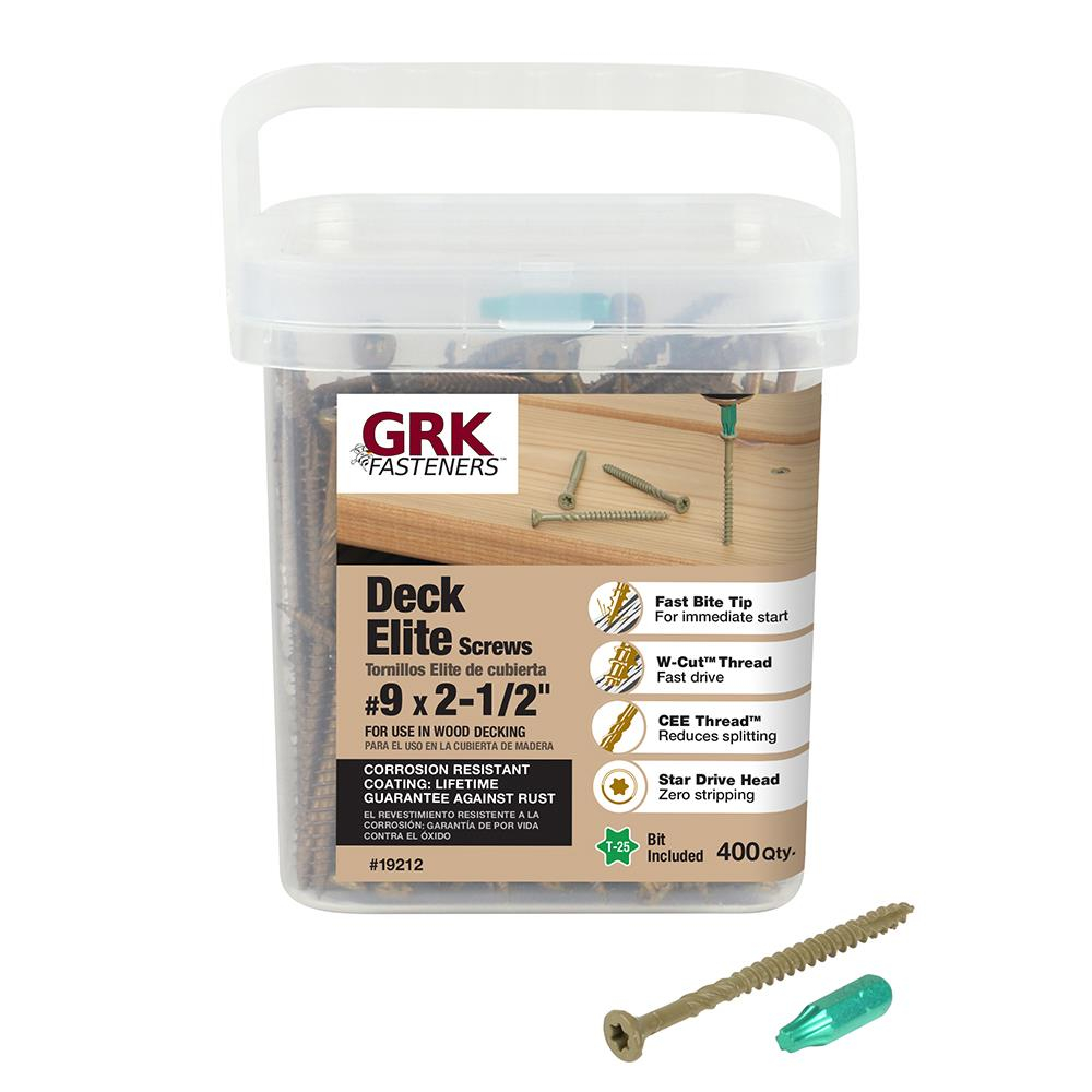 GRK #9 x 2-1/2-in Wood To Wood Deck Screws (400-Per Box)
