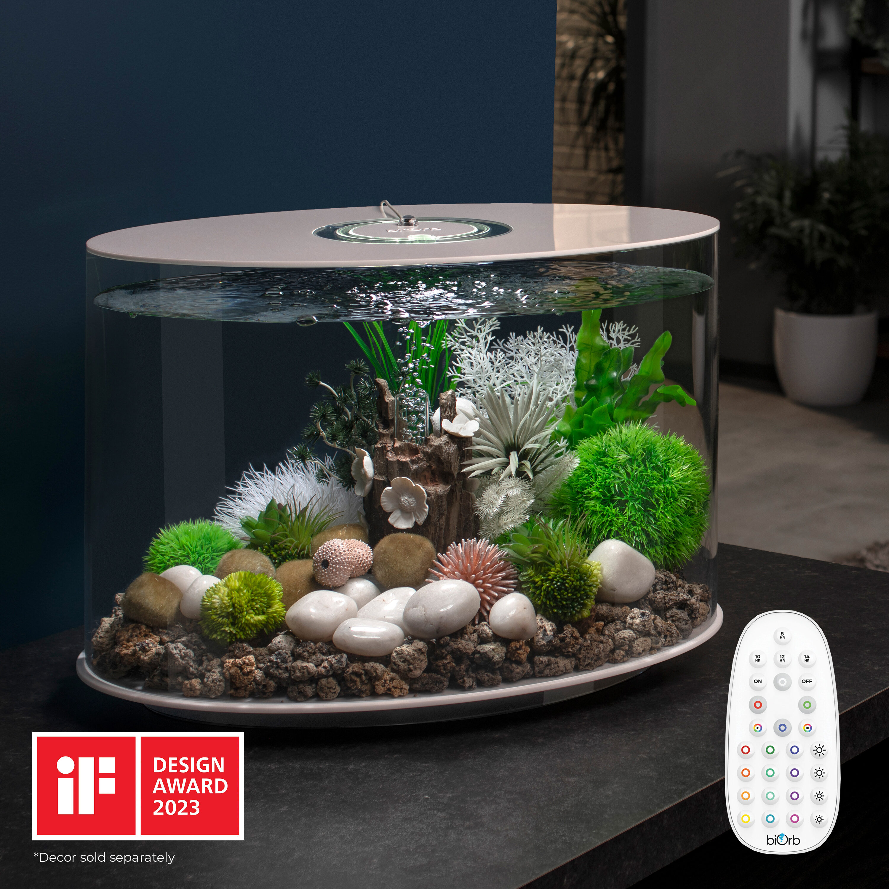 biOrb LOOP 30 Aquarium with MCR Light - 8 Gallon, White, Acrylic