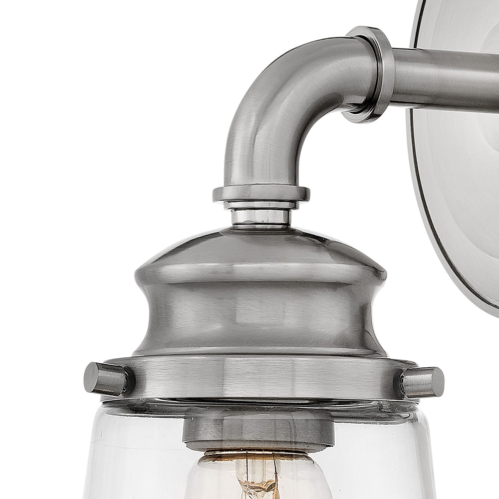 Fritz Outdoor Brushed Nickel Dimmable Wall Sconce with Clear Glass