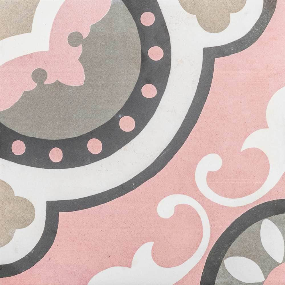 The Tile Life Art Deco Pink 8x8 Porcelain Floor and Wall Tile - 8x8 Sample