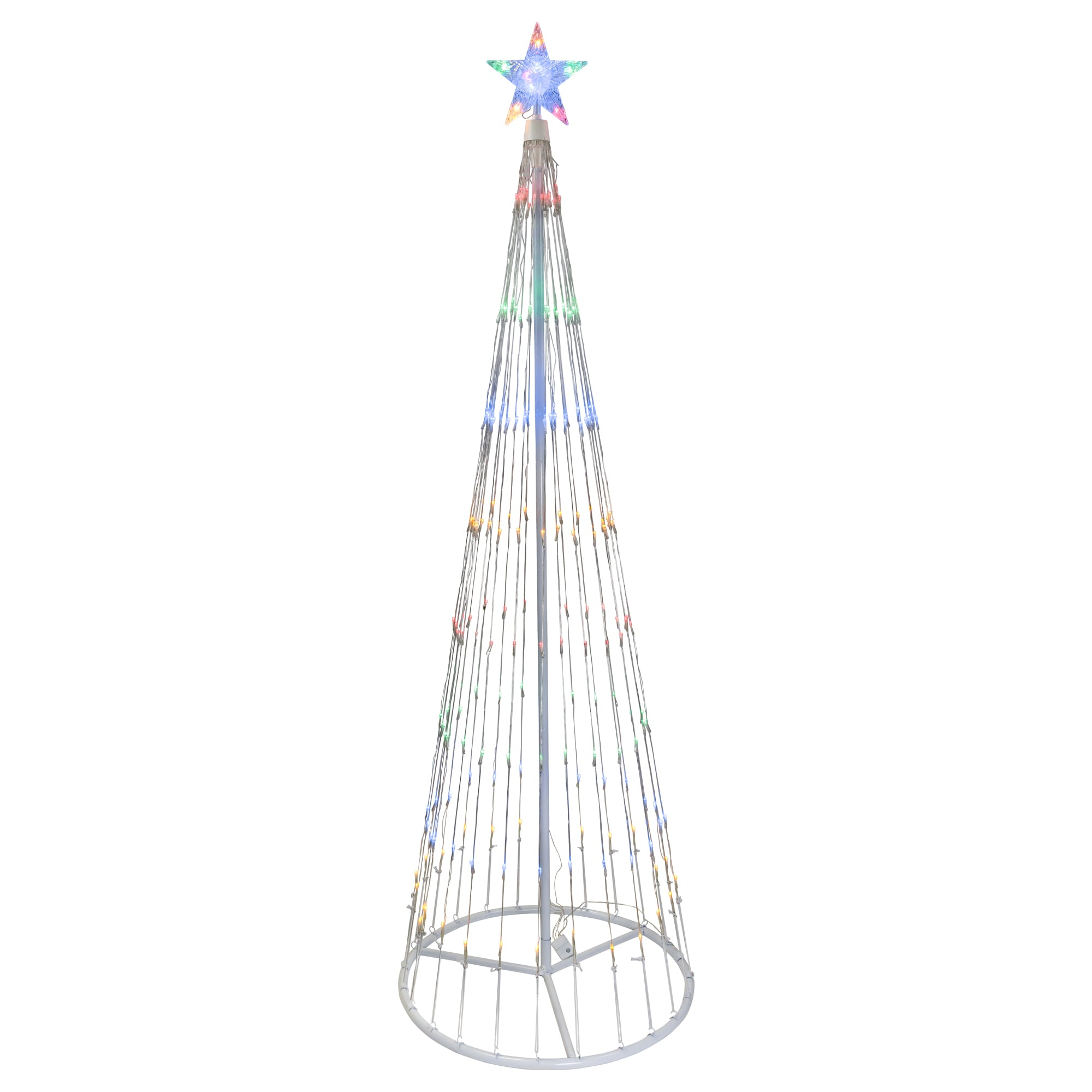 6' Multi-Color LED Lighted Show Cone Christmas Tree Outdoor Decoration