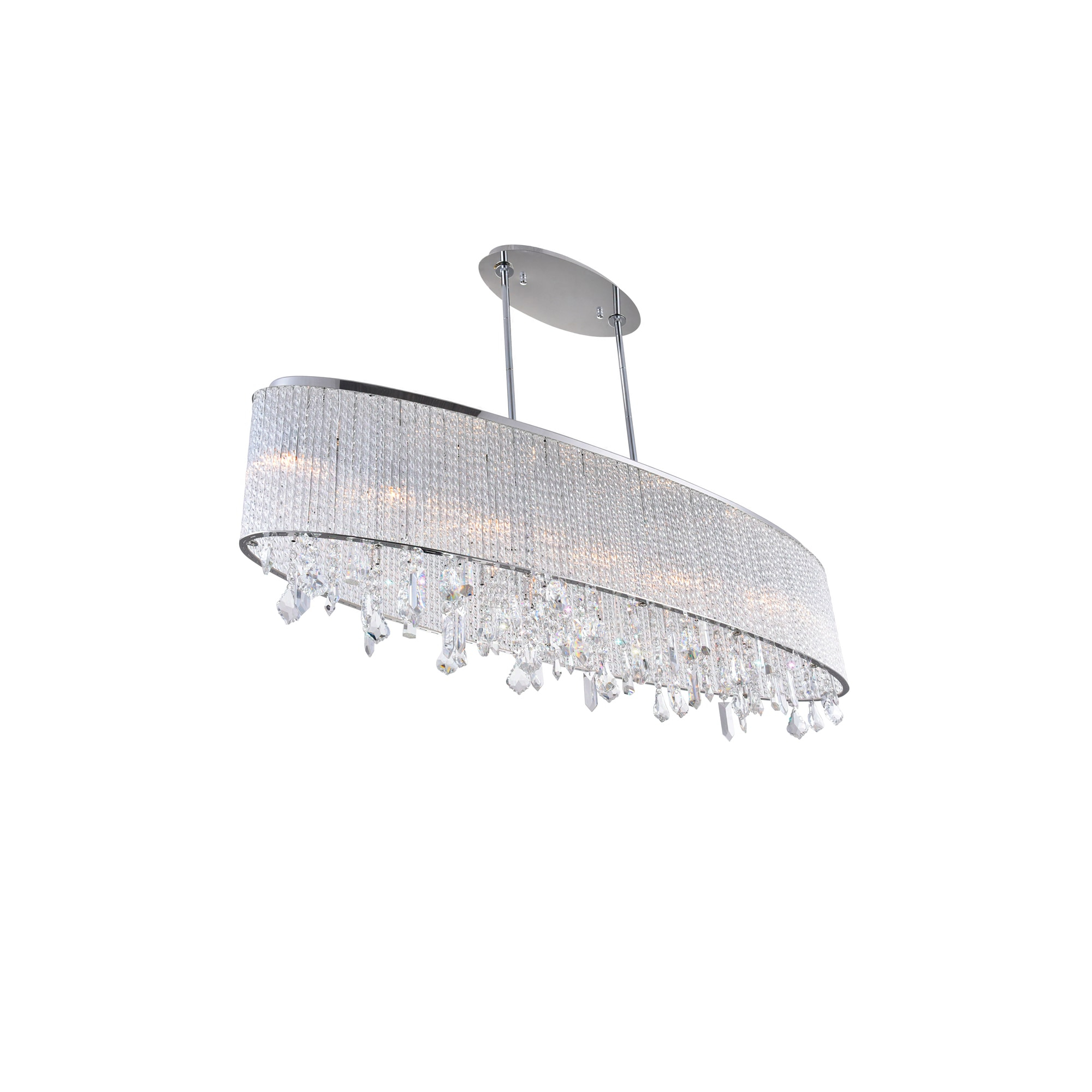 CWI Lighting Benson 7 Light Drum Shade Metal Chandelier in Chrome