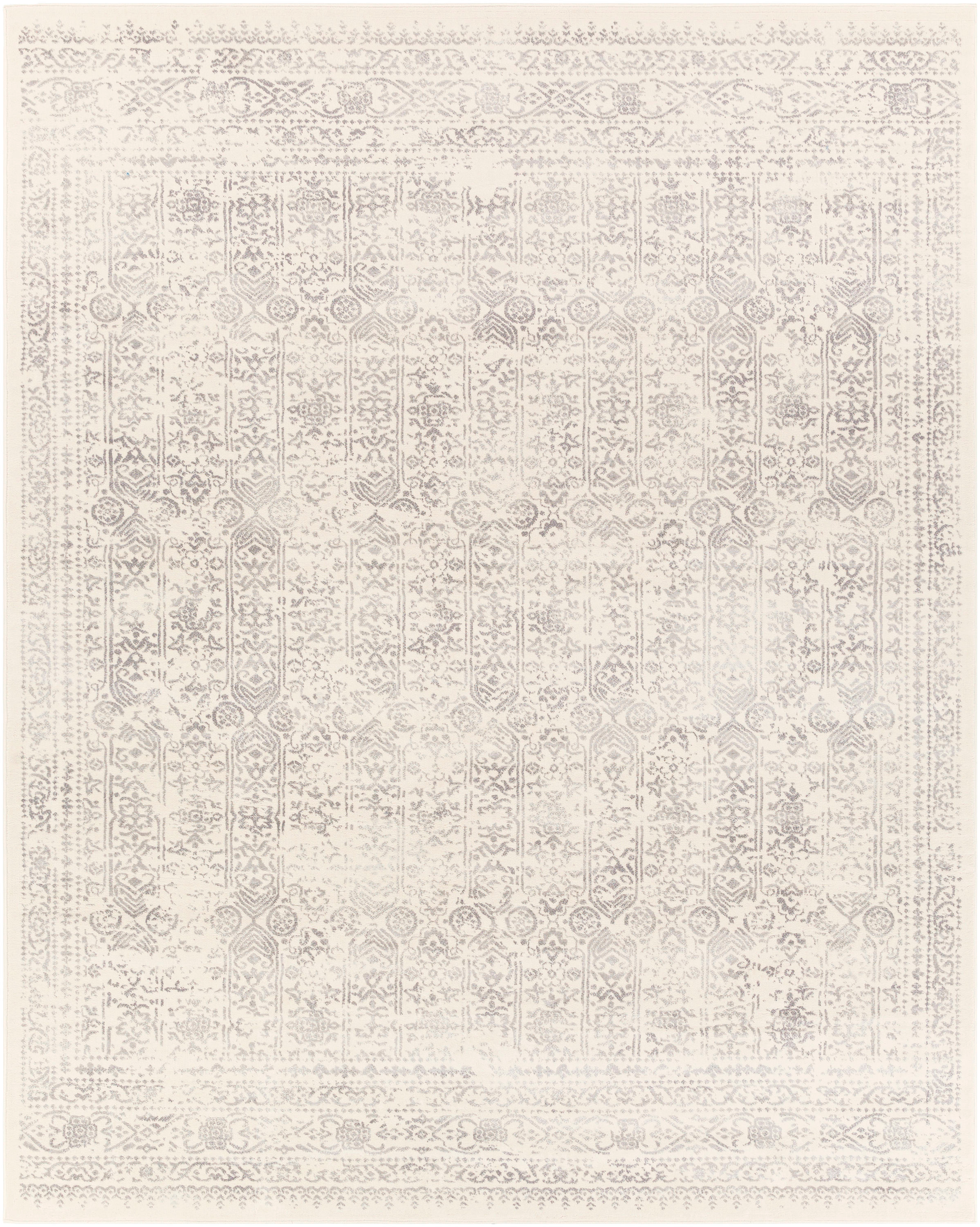 Livabliss Roma 8 x 10 (ft) Synthetic Gray Rectangular Indoor Distressed/Overdyed Vintage Area rug
