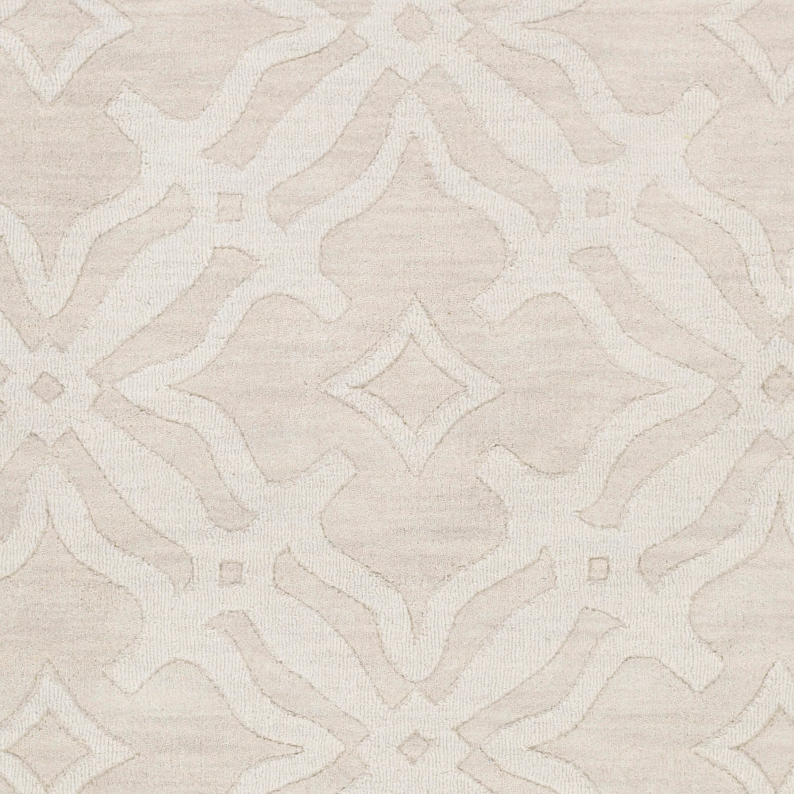 Ivory Tufted Handmade Wool Rectangular Rug 2' x 3'