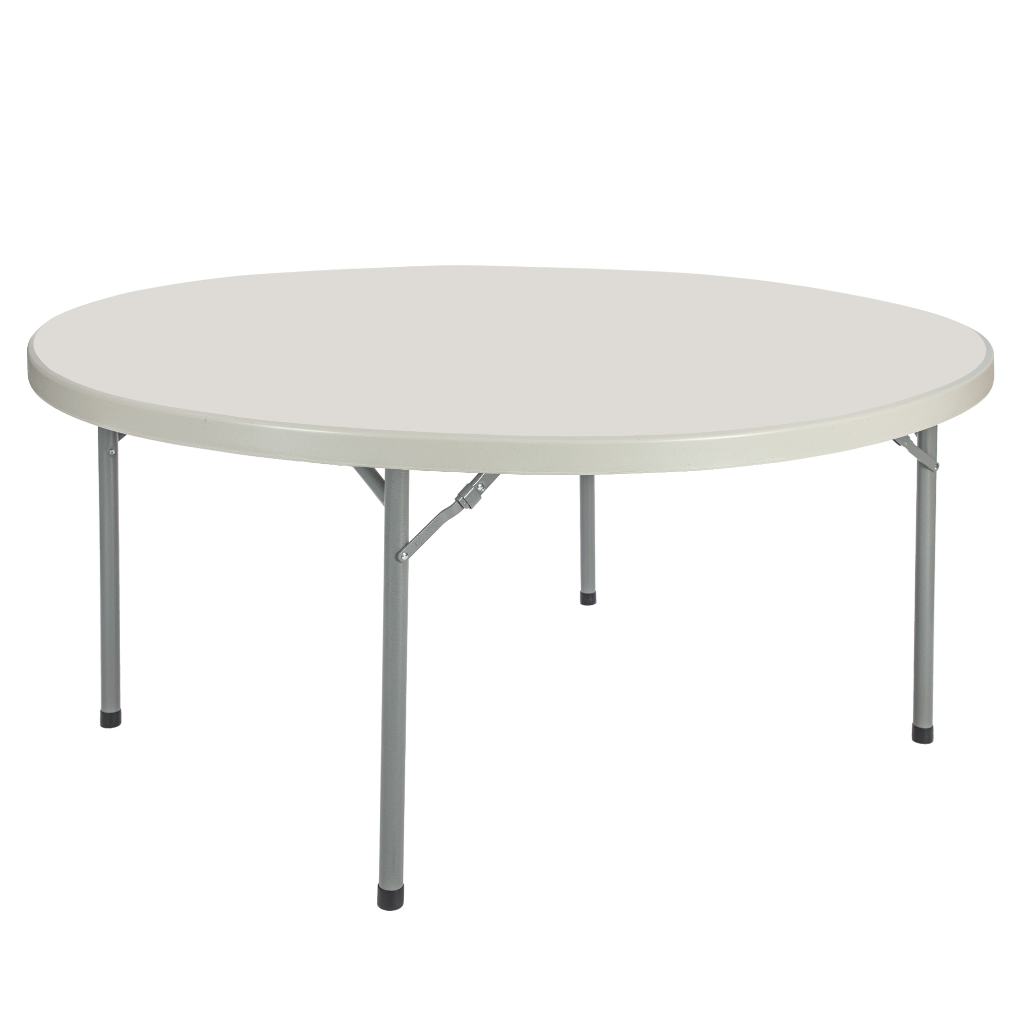 Hampden Furnishings Baldwin Collection 60" Plastic/Steel Round Folding Table, Grey