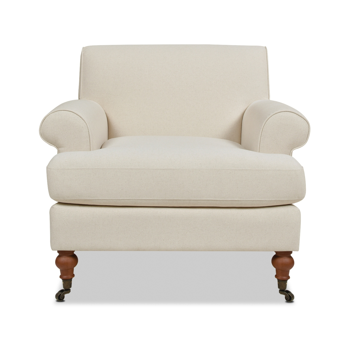 Jennifer Taylor Home Alana 38" Lawson Large Living Room Accent Arm Chair with Metal Casters, Light Beige