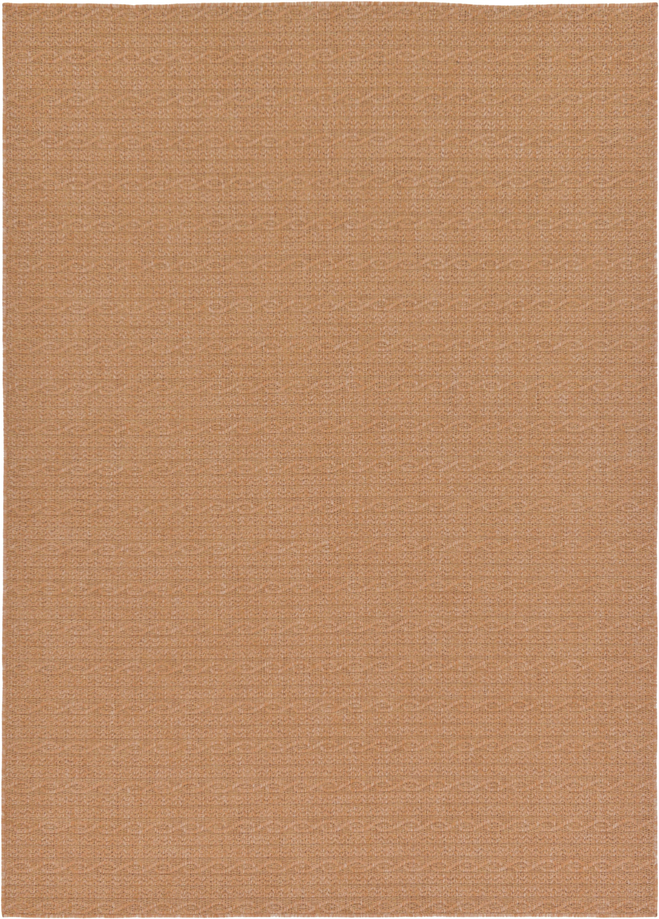 Light Brown Flat Woven Synthetic Outdoor Area Rug 7' x 10'