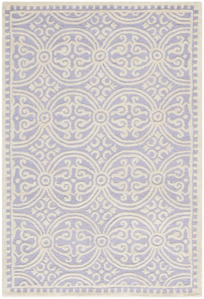 SAFAVIEH Cambridge Leslie Geometric Wool Area Rug, Lavender/Ivory, 4' x 6'
