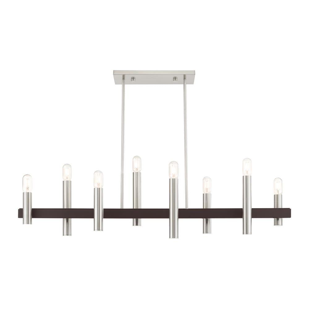 Helsinki 8-Light Brushed Nickel and Bronze Chandelier