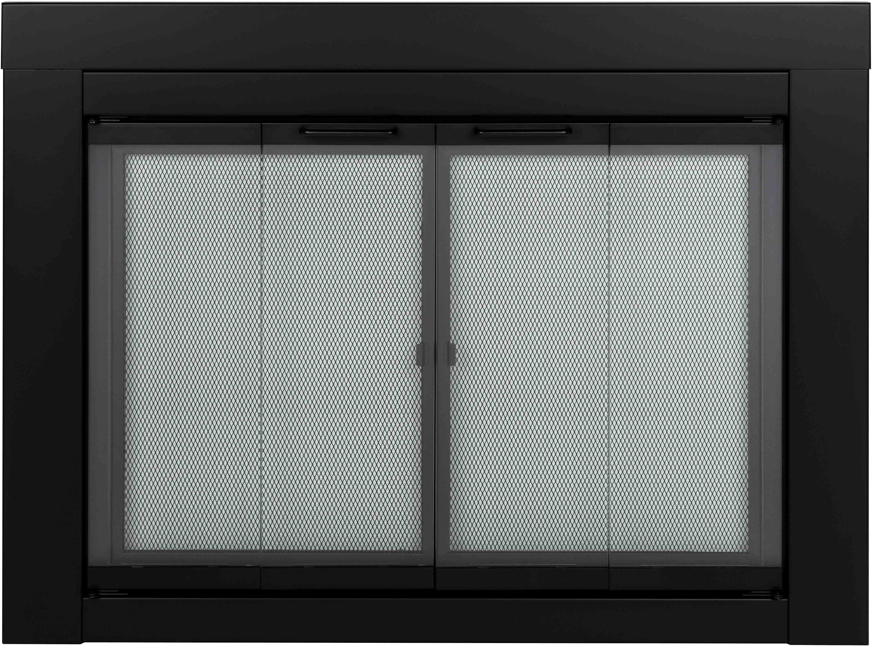 Pleasant Hearth Ascot Black Fireplace Glass Doors - Medium