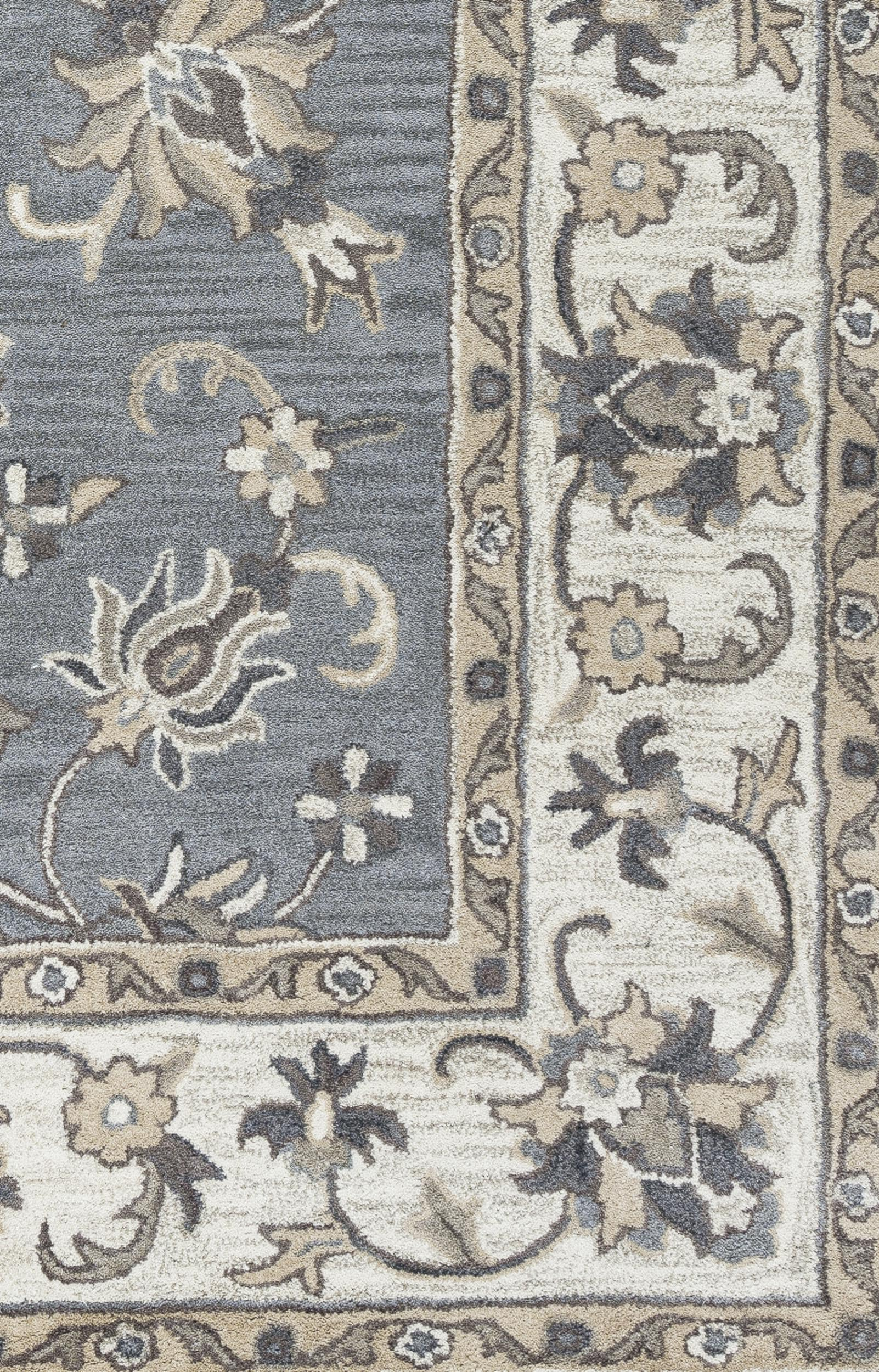 Liberty Transitional Hand-Tufted Wool Rug in Gray, Tan, and Ivory, 9' x 12'