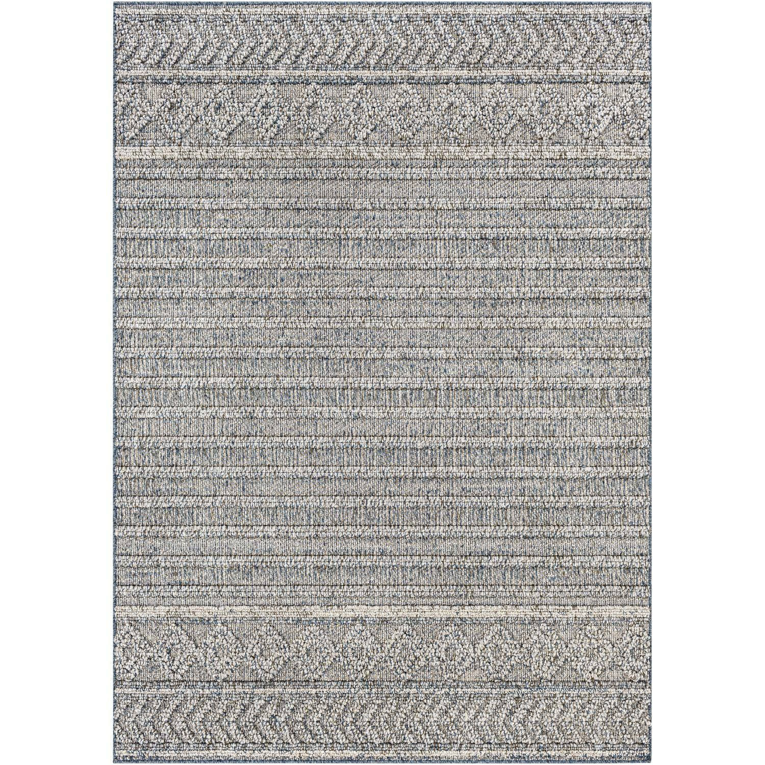 Blue Rectangular Synthetic Easy Care Rug 6'4" x 9'