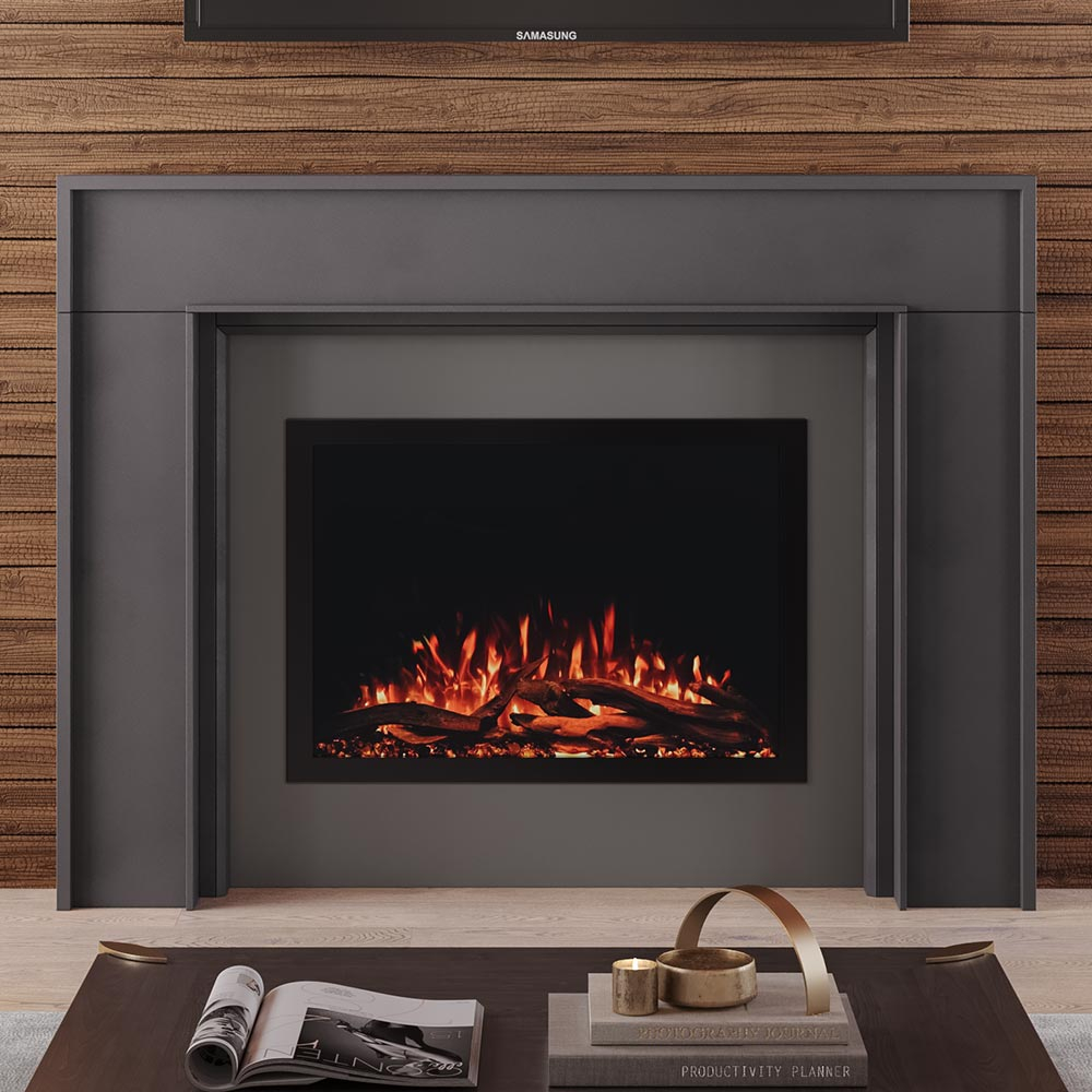 Modern White Painted Poplar Wood Fireplace Mantel