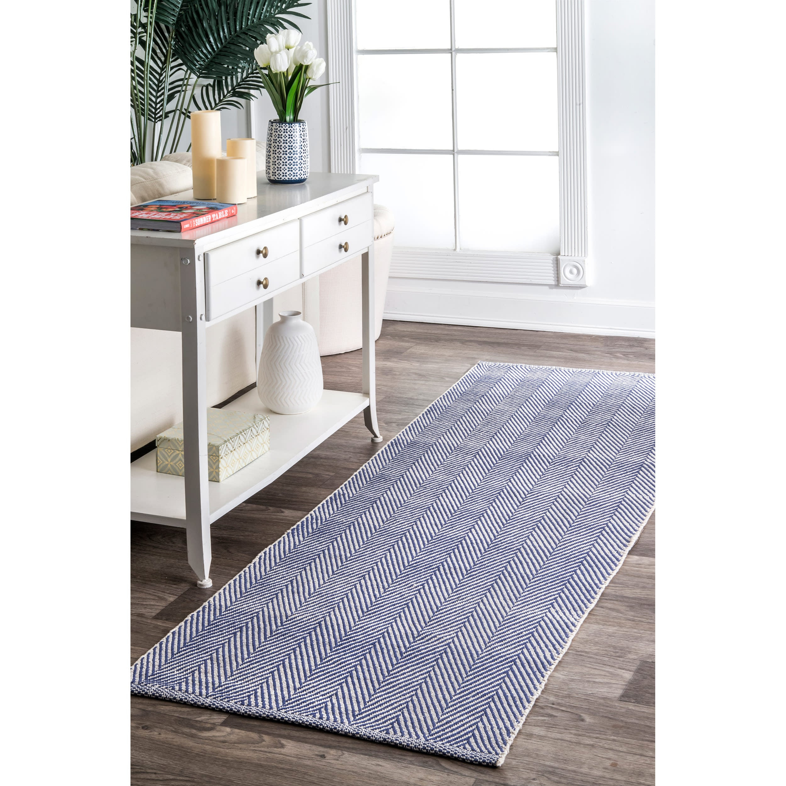 nuLOOM Kimberely Hand Loomed Runner Rug, 2' 6" x 6', Navy