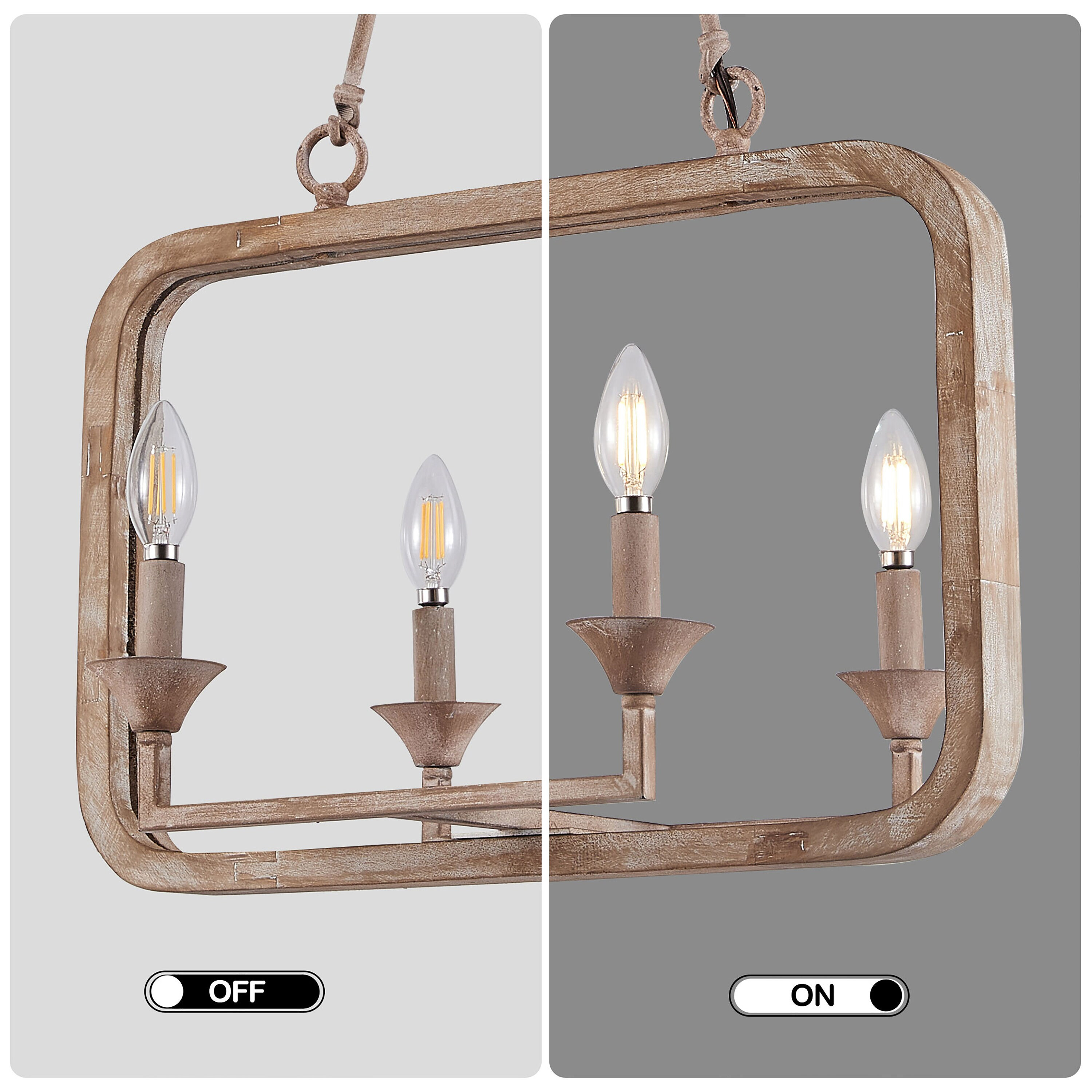 Cusp Barn Chandelier 4 -Light Brushed Brown Farmhouse Bare bulb For Use in Bedrooms, Dining Rooms, Foyers, Kitchens, Living Rooms Chandelier