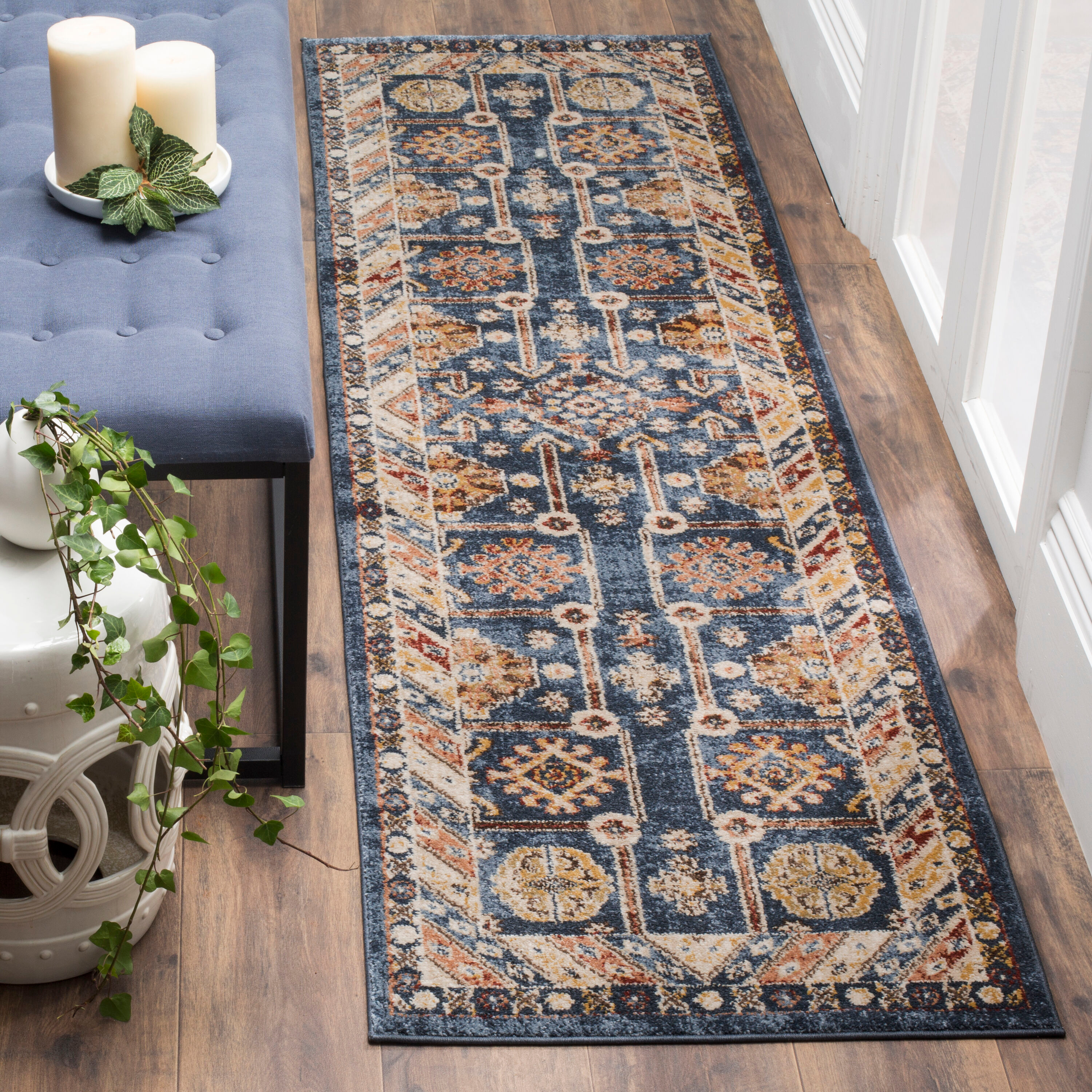 SAFAVIEH Bijar Johann Oriental Runner Rug, Royal/Ivory, 2'3" x 10'