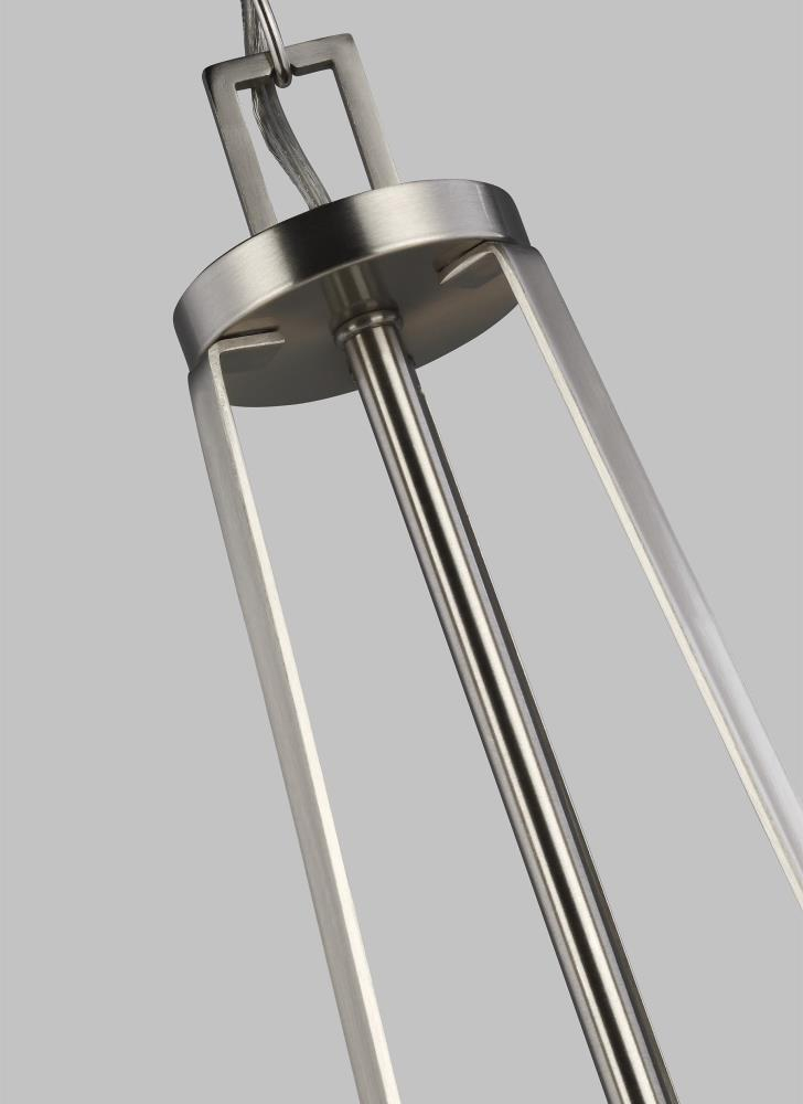 Robie Brushed Nickel 3-Light LED Chandelier with Etched Glass Shades