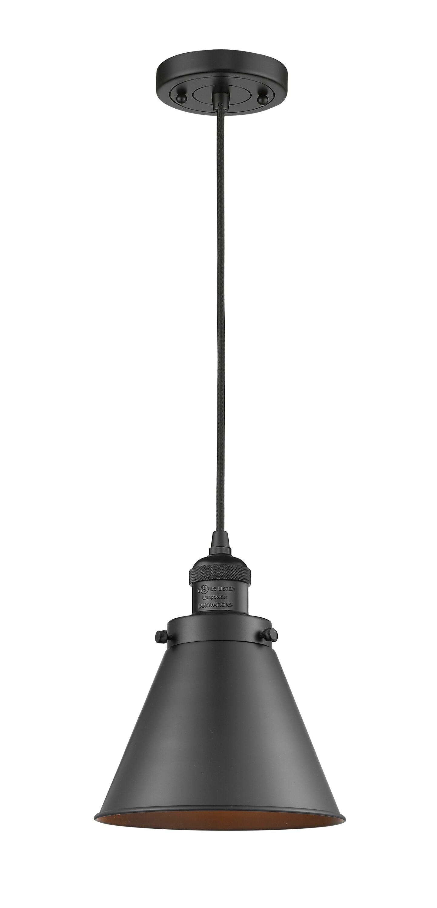 Innovations Lighting Franklin Restoration 1 - Light Pendant in  Matte Black