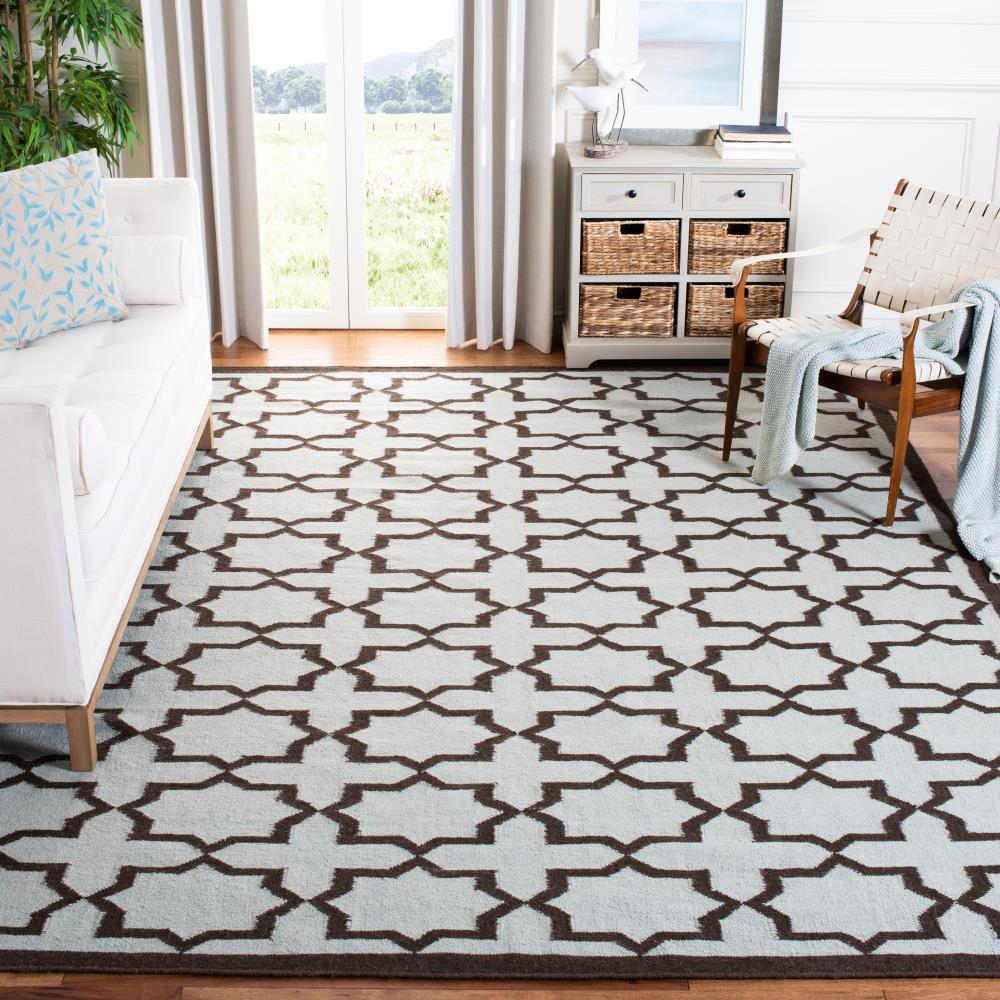 SAFAVIEH Dhurries Diana Geometric Area Rug, Light Blue, 5' x 8'