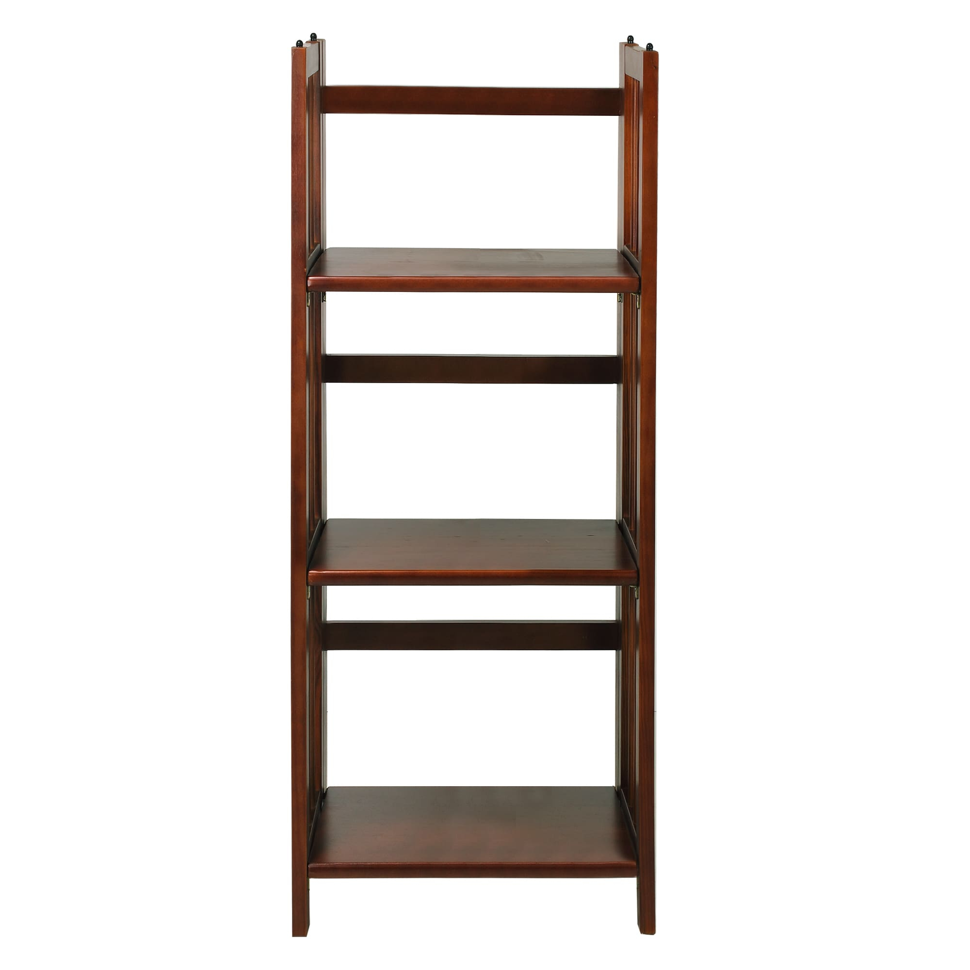 Casual Home 331-33 14 in. 3-Shelf Folding Bookcase, Walnut