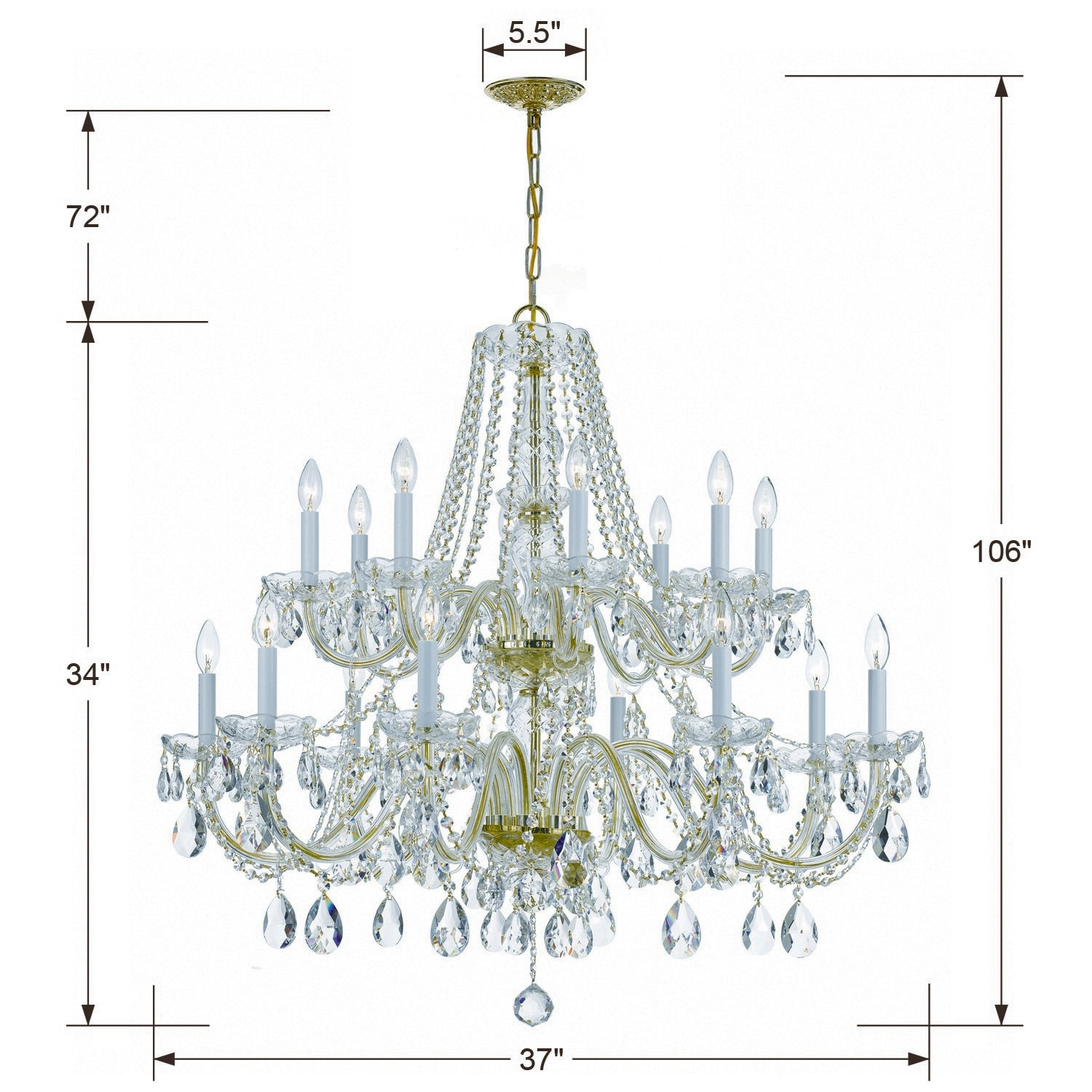 Crystorama Lighting - 16 Light Chandelier - Chandelier - Crystal - Eight Light