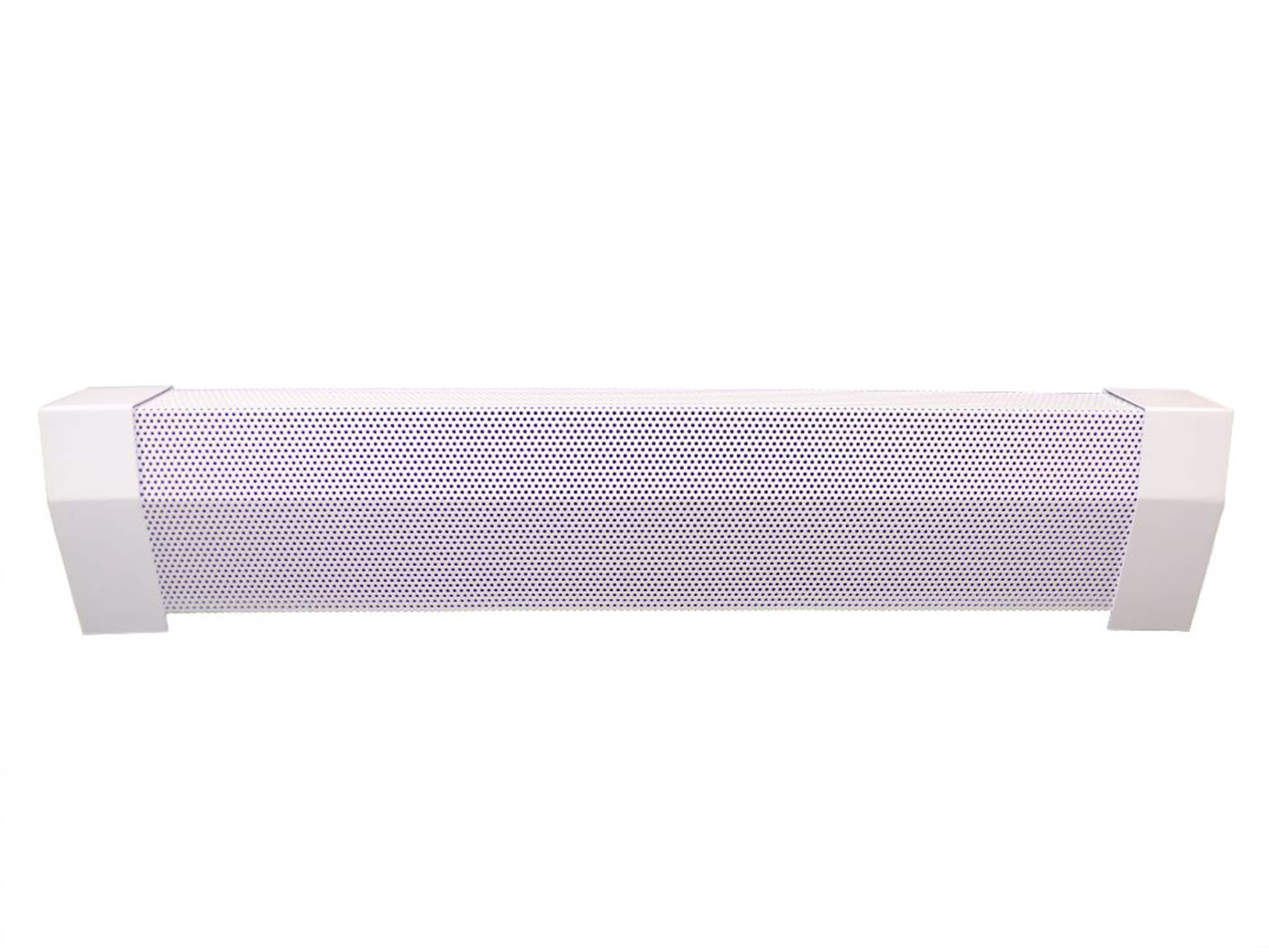 EZ Snap Covers 5 Foot White Standard 7 1/2" White Baseboard Heater Cover Galvanized Steel Kit with 2 Closed End Caps & 3 Brackets