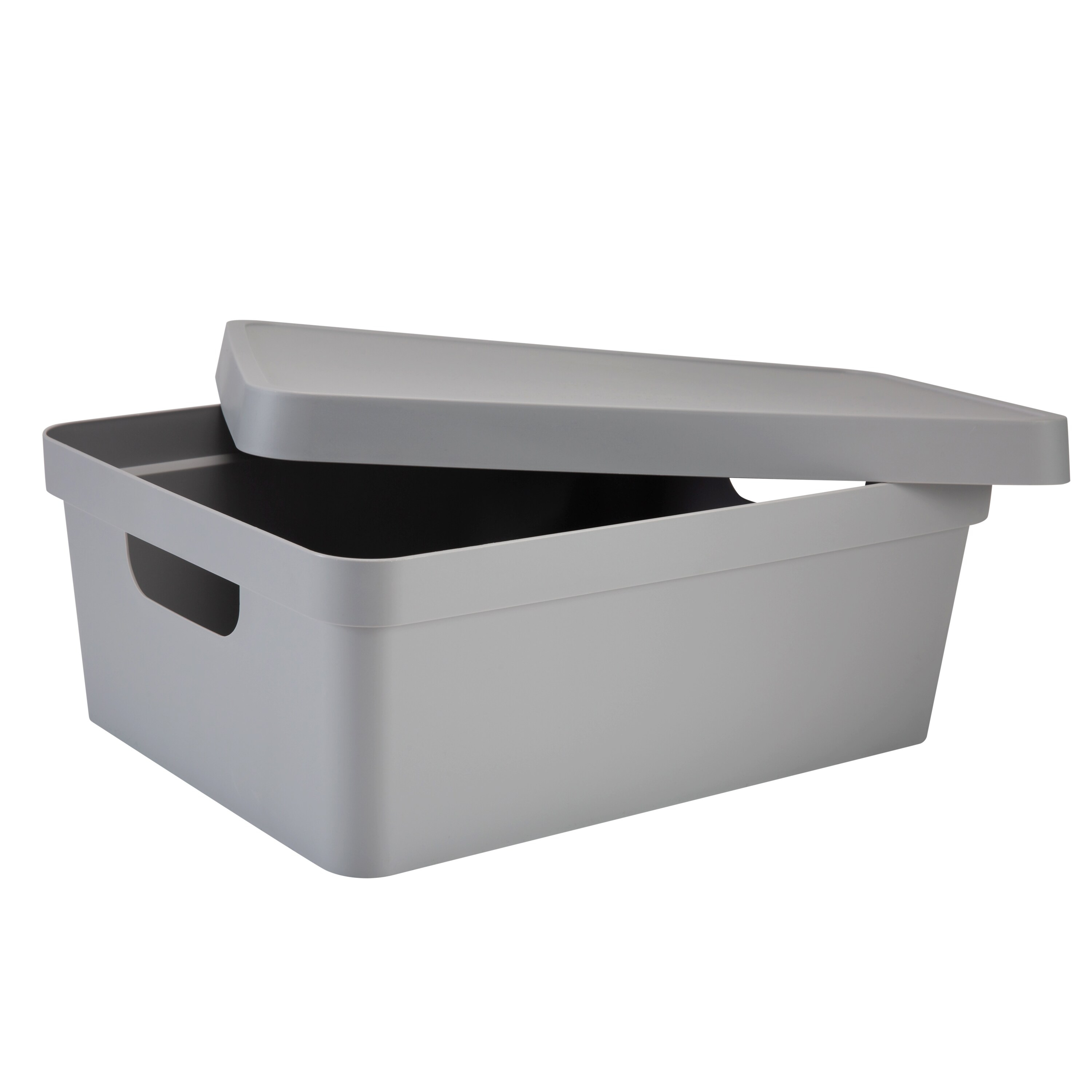 Simplify Medium Vinto Plastic Storage Box with Lid, Grey