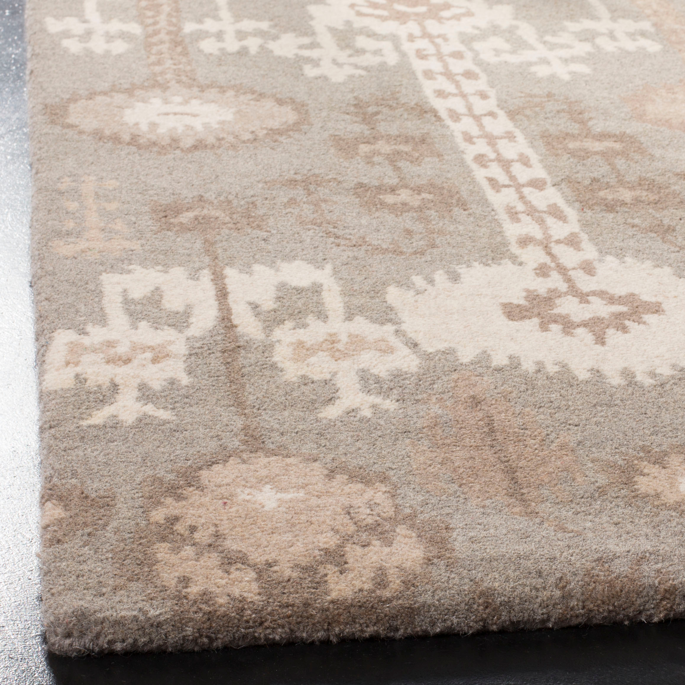 SAFAVIEH Wyndham Deborah Geometric Wool Area Rug, Natural/Multi, 9' x 12'