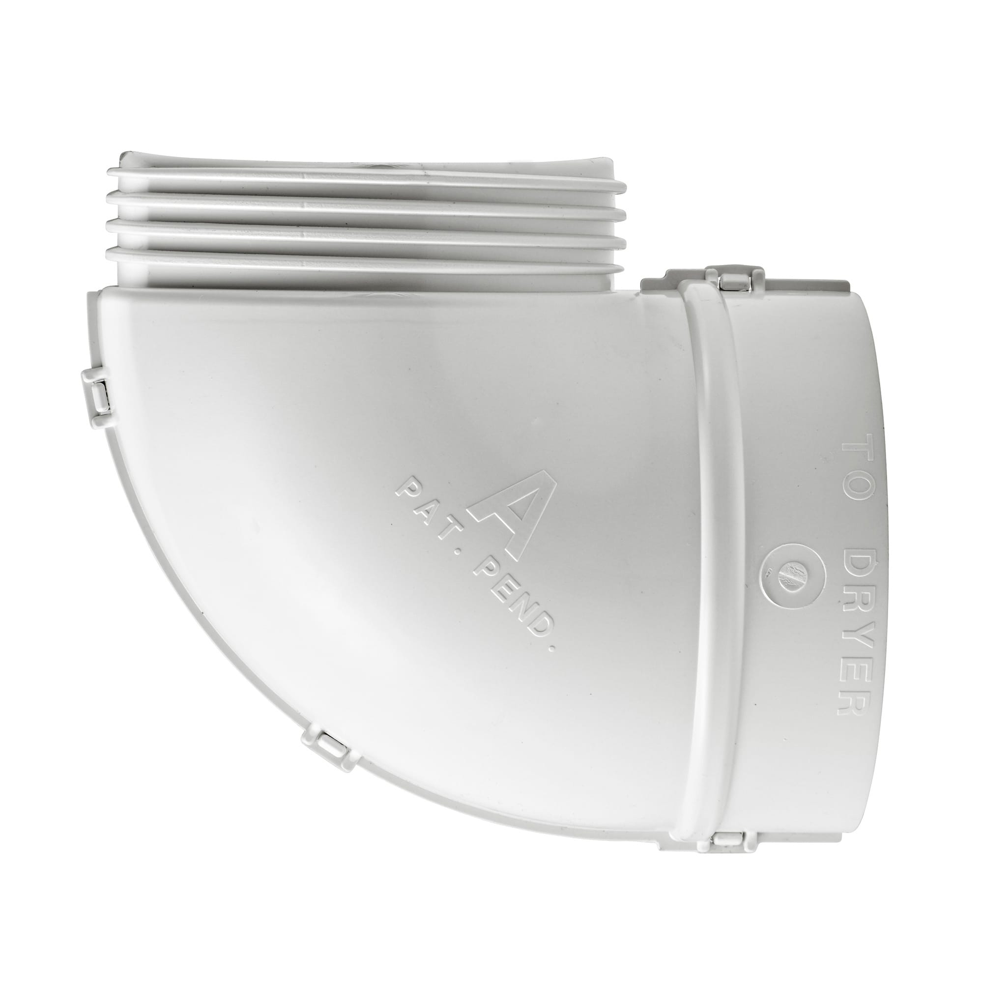 Lambro 4 In. ABS White Plastic Quick Fit Dryer Exhaust Elbow 3003L