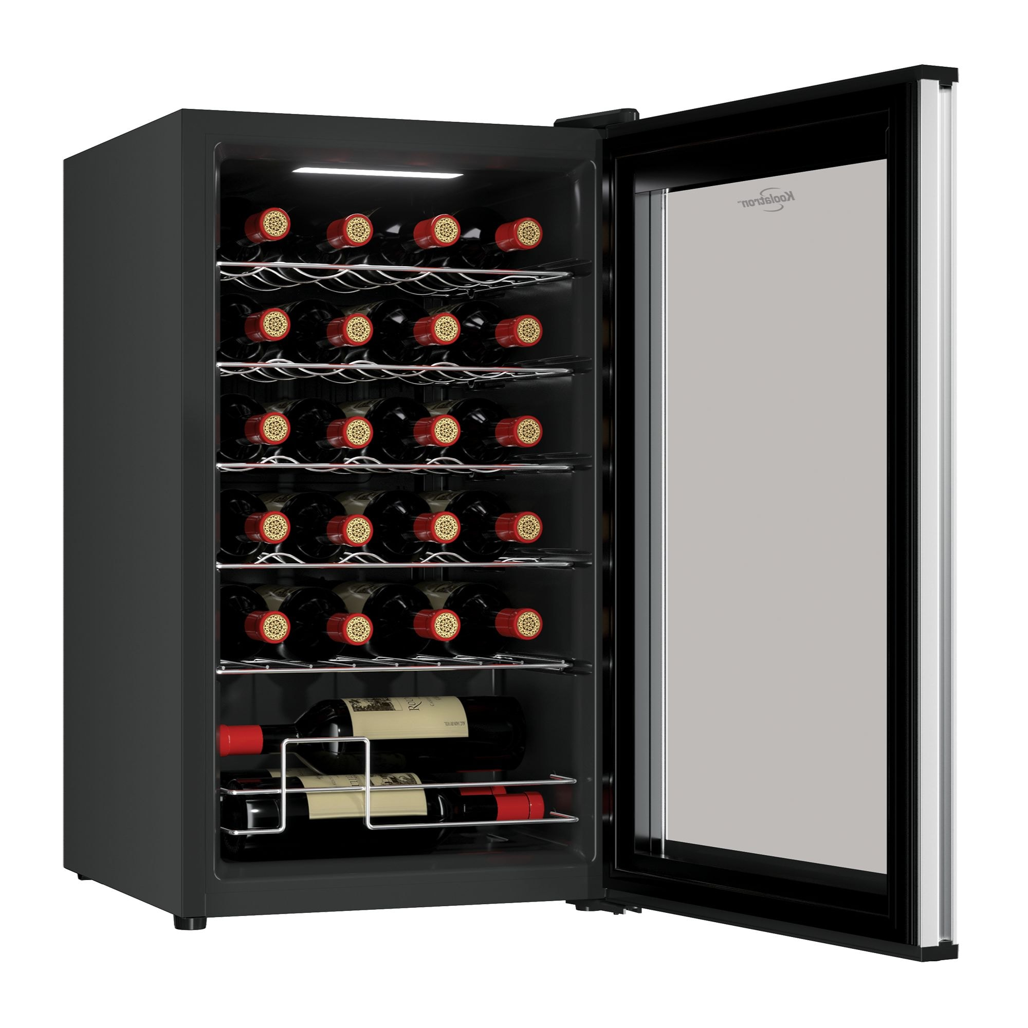 24 Bottle Dual Zone Wine Cooler, Black, 2.4 cu. ft. (68L) Freestanding Wine Fridge