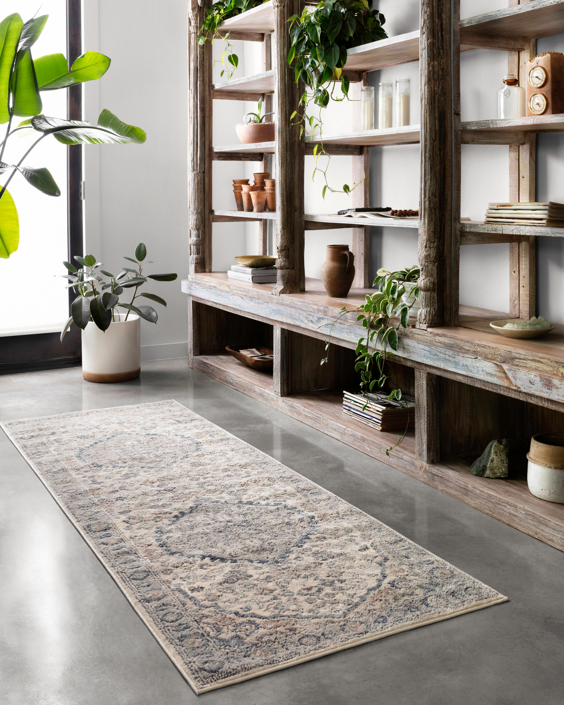 Loloi Teagan Natural / Lt. Grey 2'-8" x 10'-6" Runner Rug