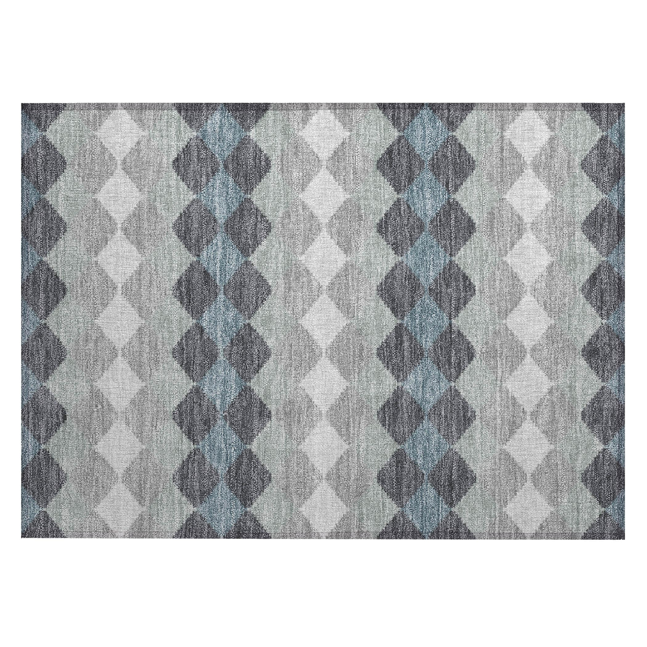 Addison Rugs Chantille ACN1007 Gray 1'8" x 2'6" Indoor Outdoor Area Rug, Easy Clean, Machine Washable, Non Shedding, Bedroom, Entry, Living Room, Dining Room, Kitchen, Patio Rug
