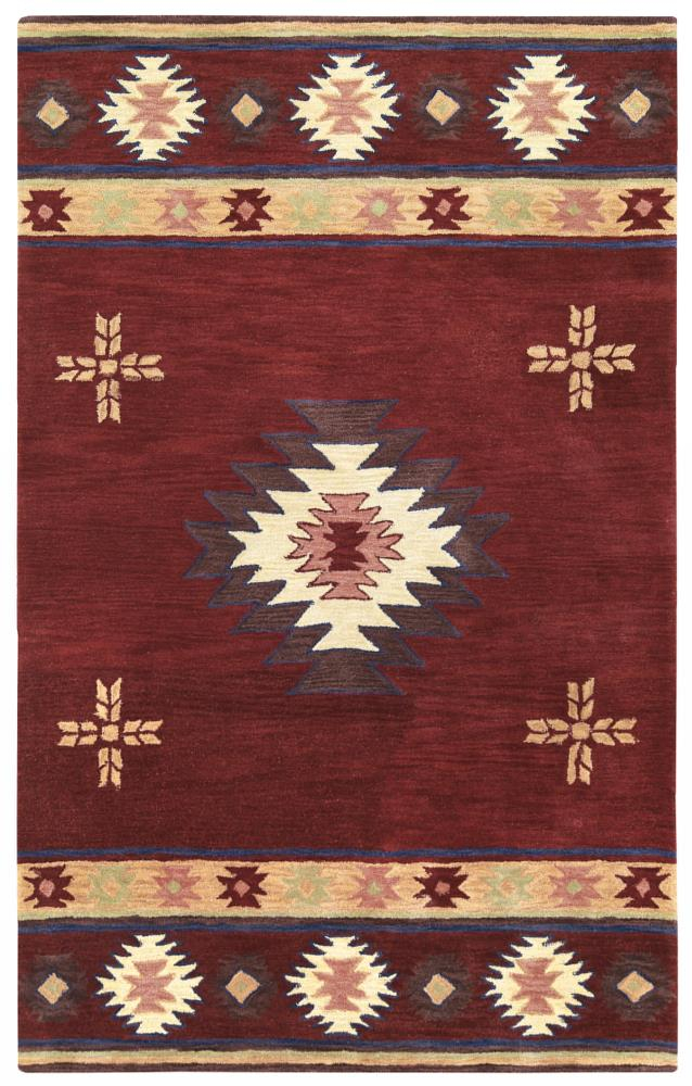 Alora Decor Ryder 10' x 14' Tribal Burgundy/Tan/Sage/Navy Hand-Tufted Rug