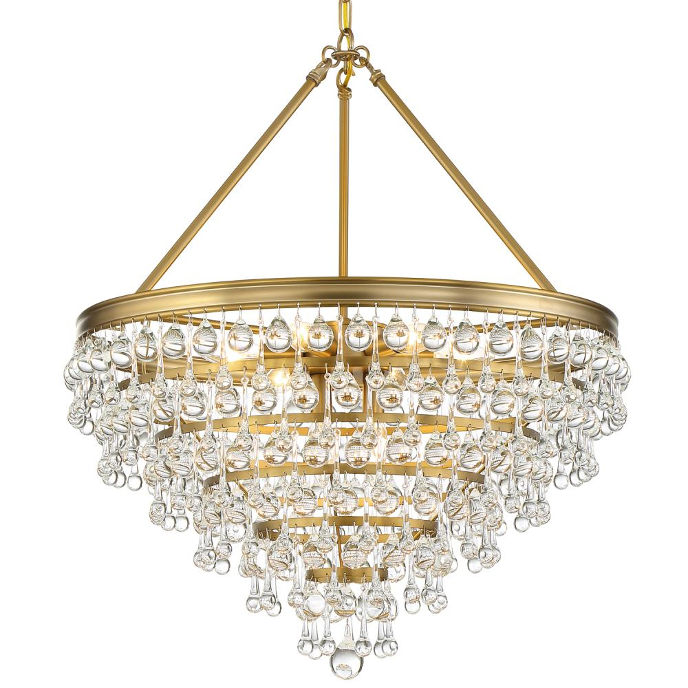 Vibrant Gold Crystal Elegance 8-Light Chandelier
