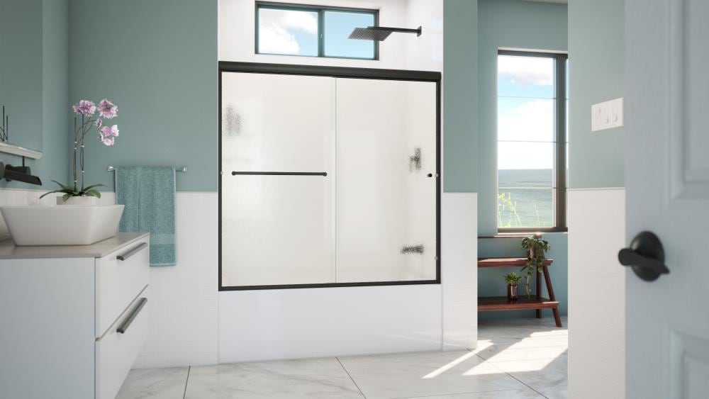Leter 56" W x 57" H Bypass Semi-Frameless Tub Door
