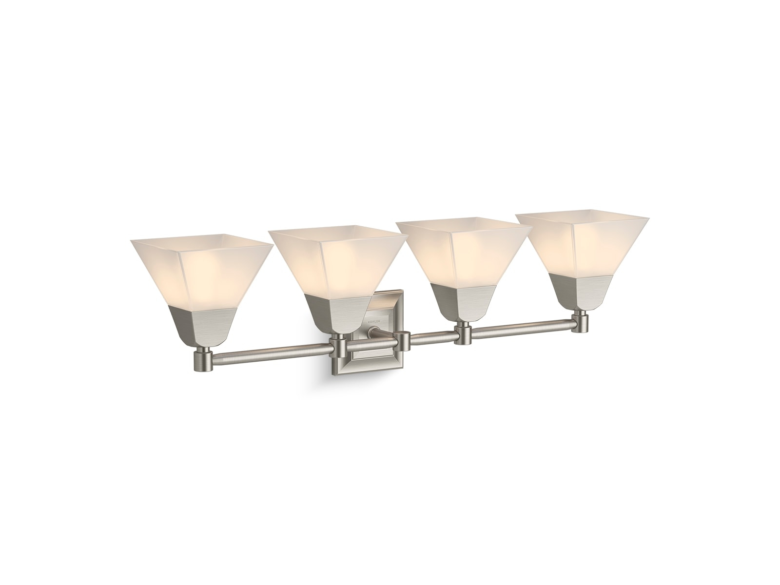 Brushed Nickel Four-Light Sconce with Frosted Glass Shades