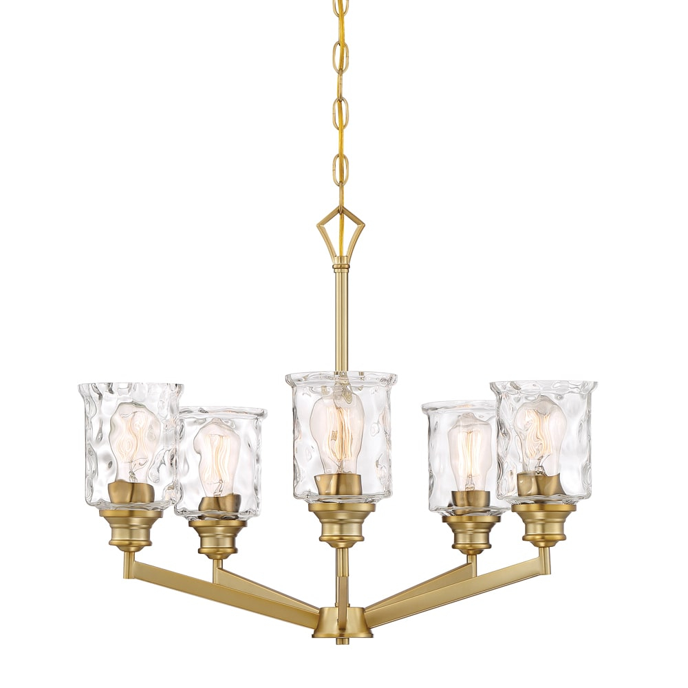 Drake 21'' Modern Brushed Gold Five Light Chandelier