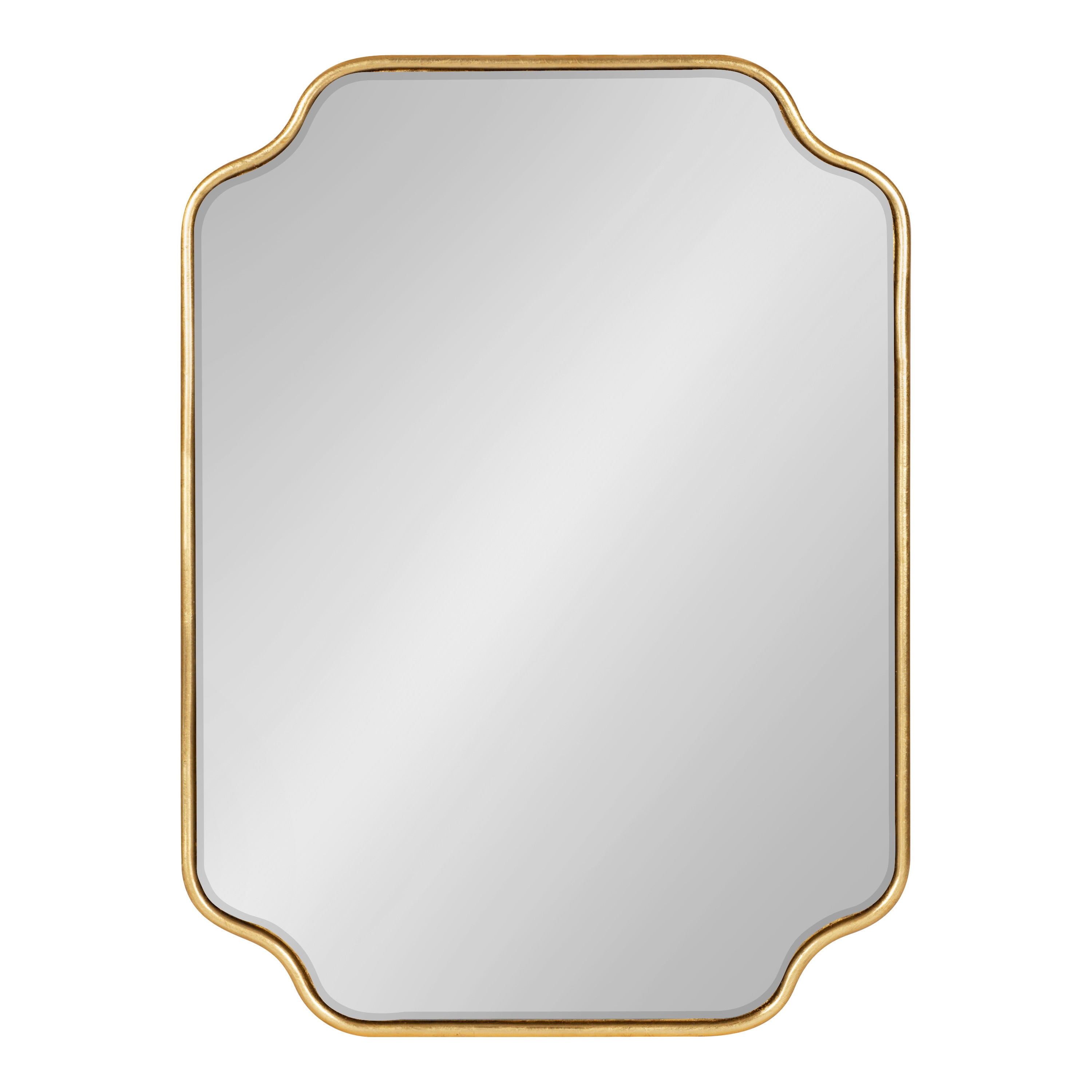 Kate and Laurel Plumley Glam Scalloped Wall Mirror, 18 x 24, Gold, Transitional Mirror Wall Decor