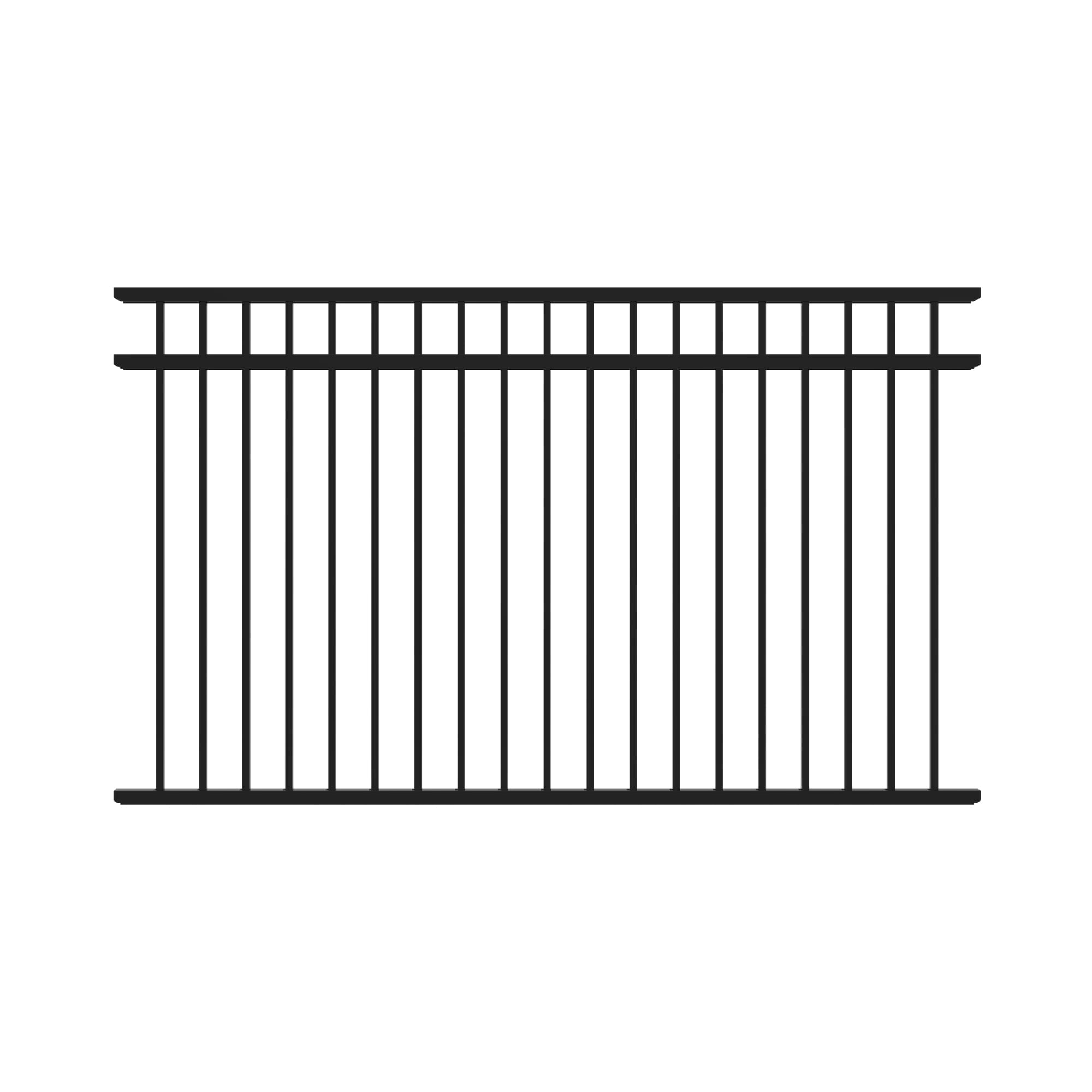 Fortress Building Products A2 4.5-ft H x 8-ft W Gloss Black Aluminum Flat Top and Bottom Fence Panel for Pool Application