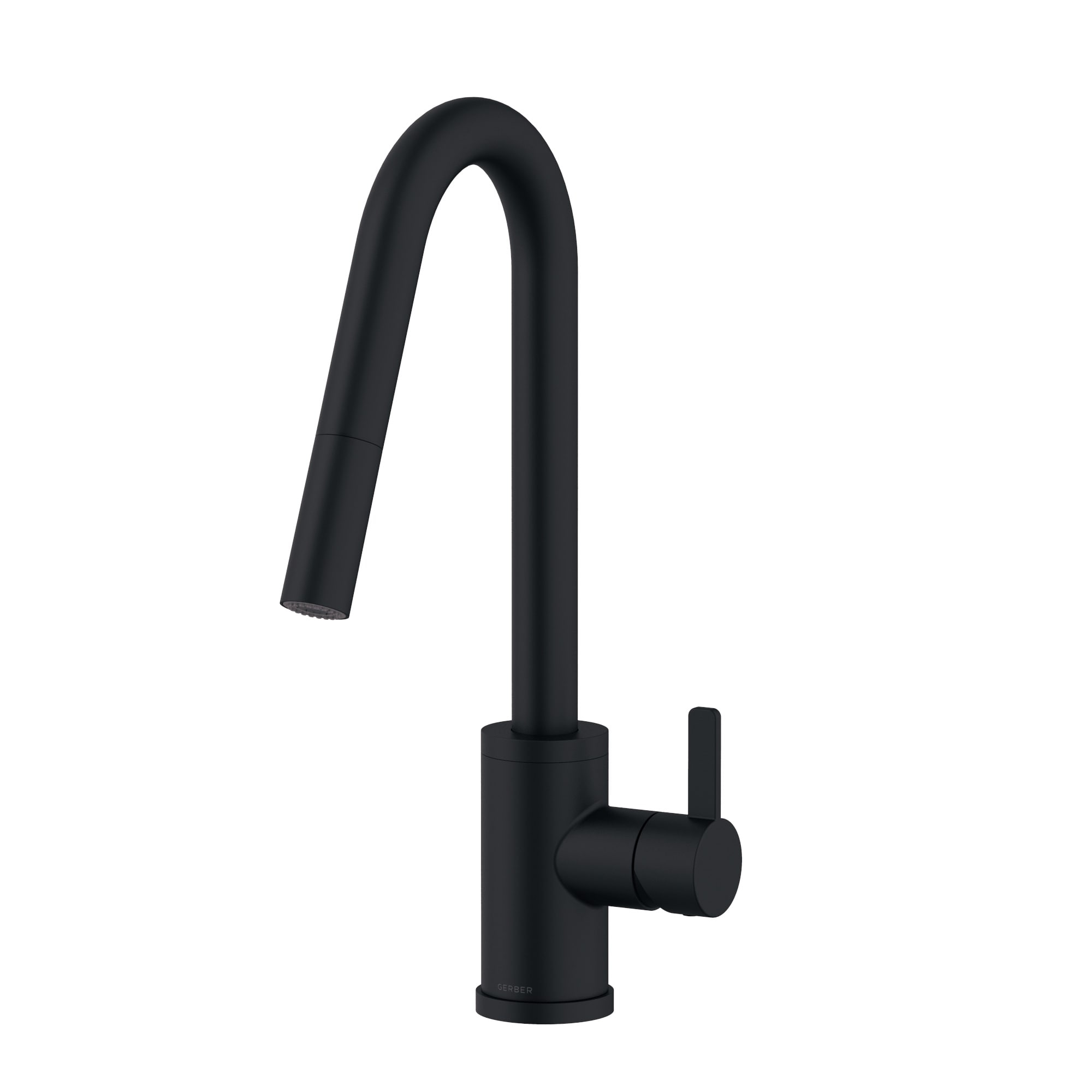 Gerber Satin Black Single Handle Deck-mount Handle Residential Pull-down Kitchen Faucet with Sprayer