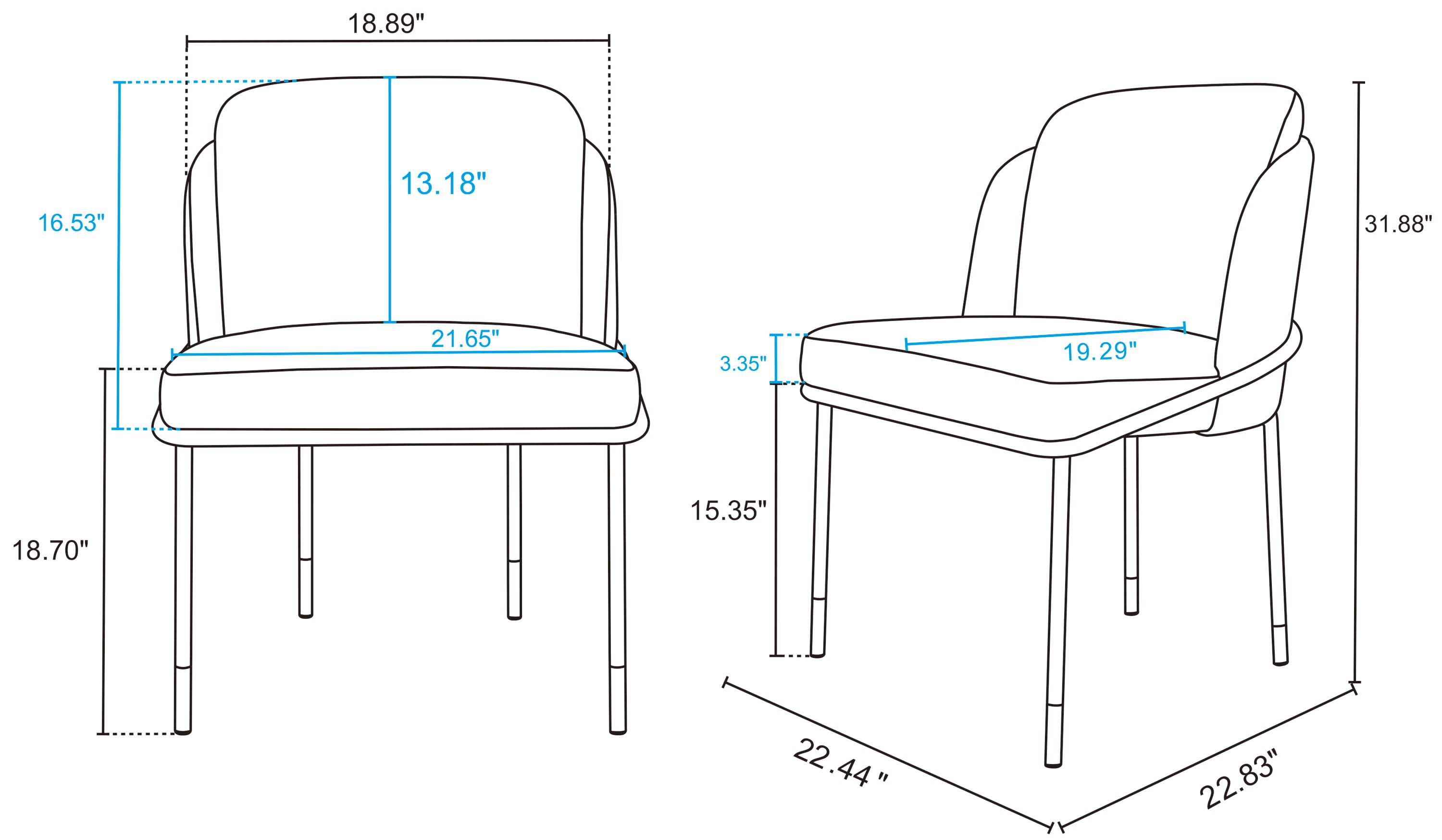 Flor Fabric Dining Chair