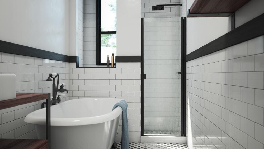 RD 24" W x 66" H Hinged Semi-Frameless Shower Door