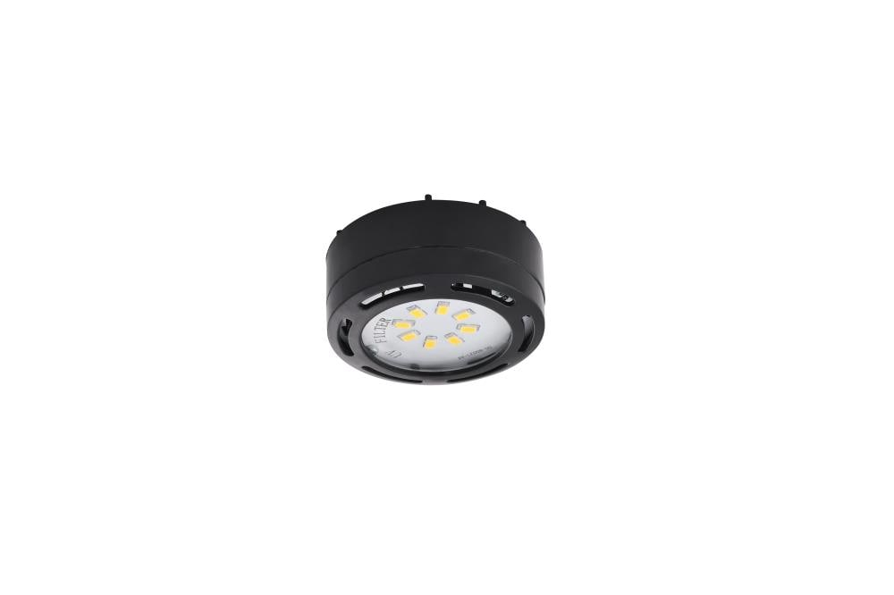 Single LED Under Cabinet Puck Light Accent Kit 120 Volts (Black)