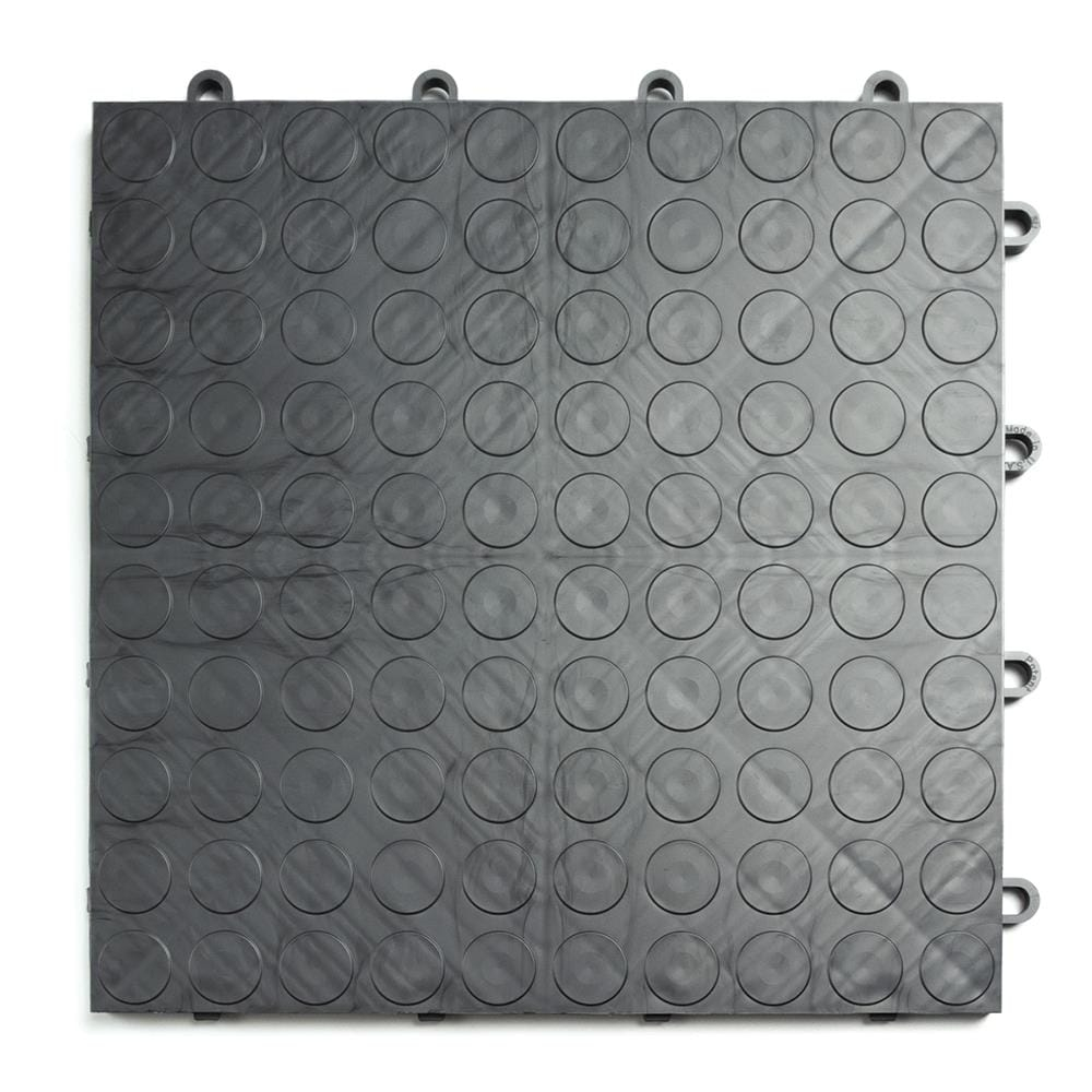 GarageDeck Coin Pattern, Durable Copolymer Interlocking Modular Non-Slip Garage Flooring Tile, Graphite