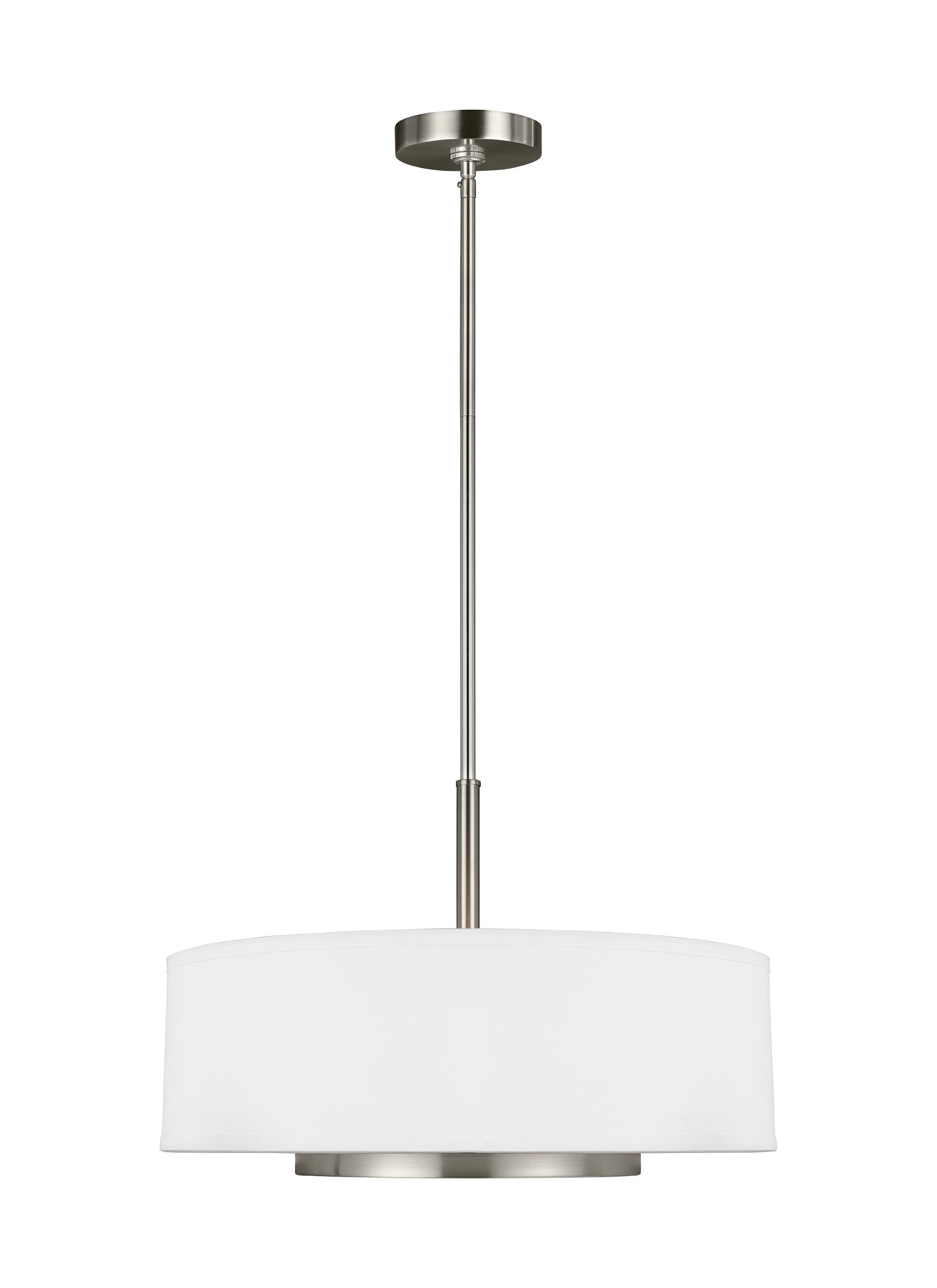 Sea Gull Lighting 6628003-962 Nance Three-Light Pendant Hanging Modern Light Fixture, Brushed Nickel Finish
